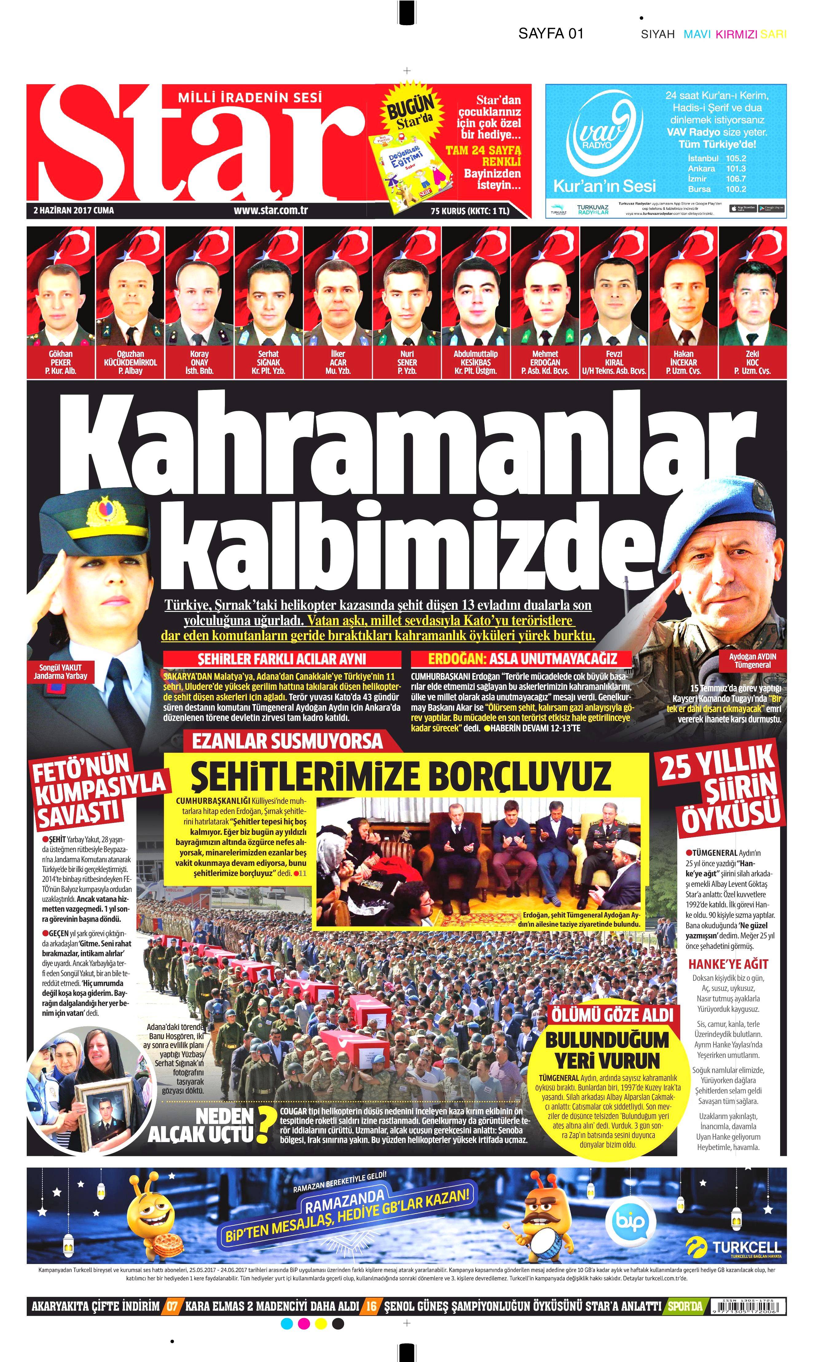 2 Haziran 2017 Cuma gazete manşetleri - 20