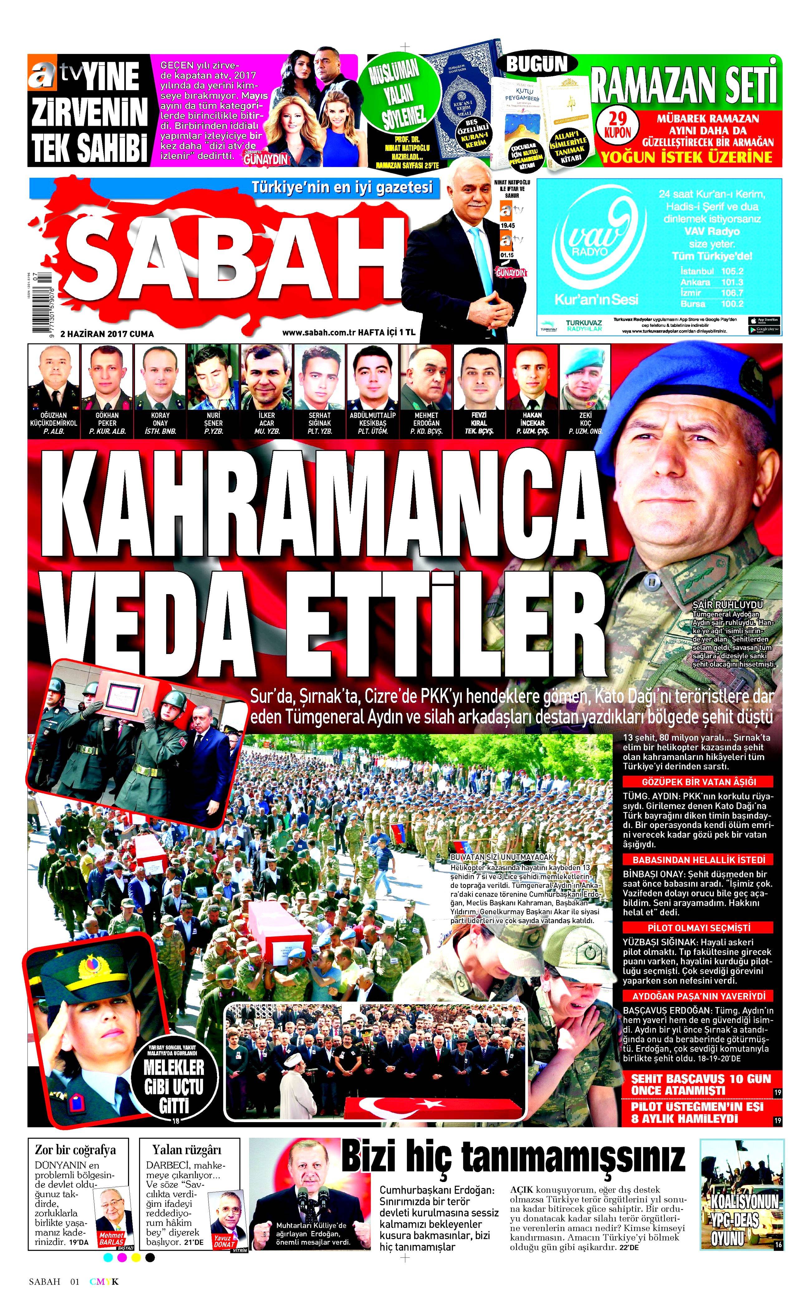 2 Haziran 2017 Cuma gazete manşetleri - 18