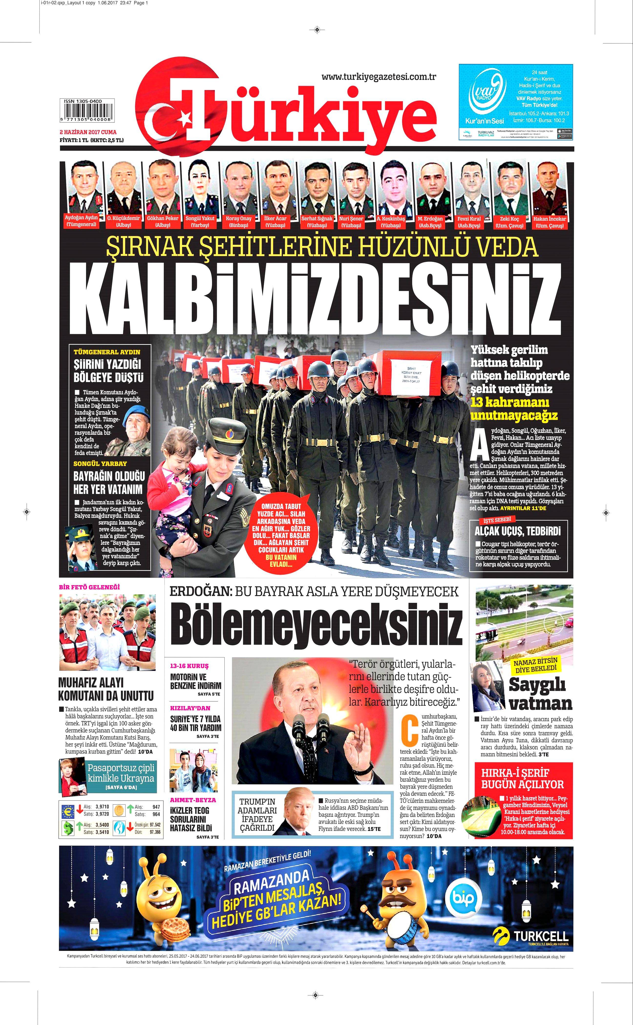 2 Haziran 2017 Cuma gazete manşetleri - 22