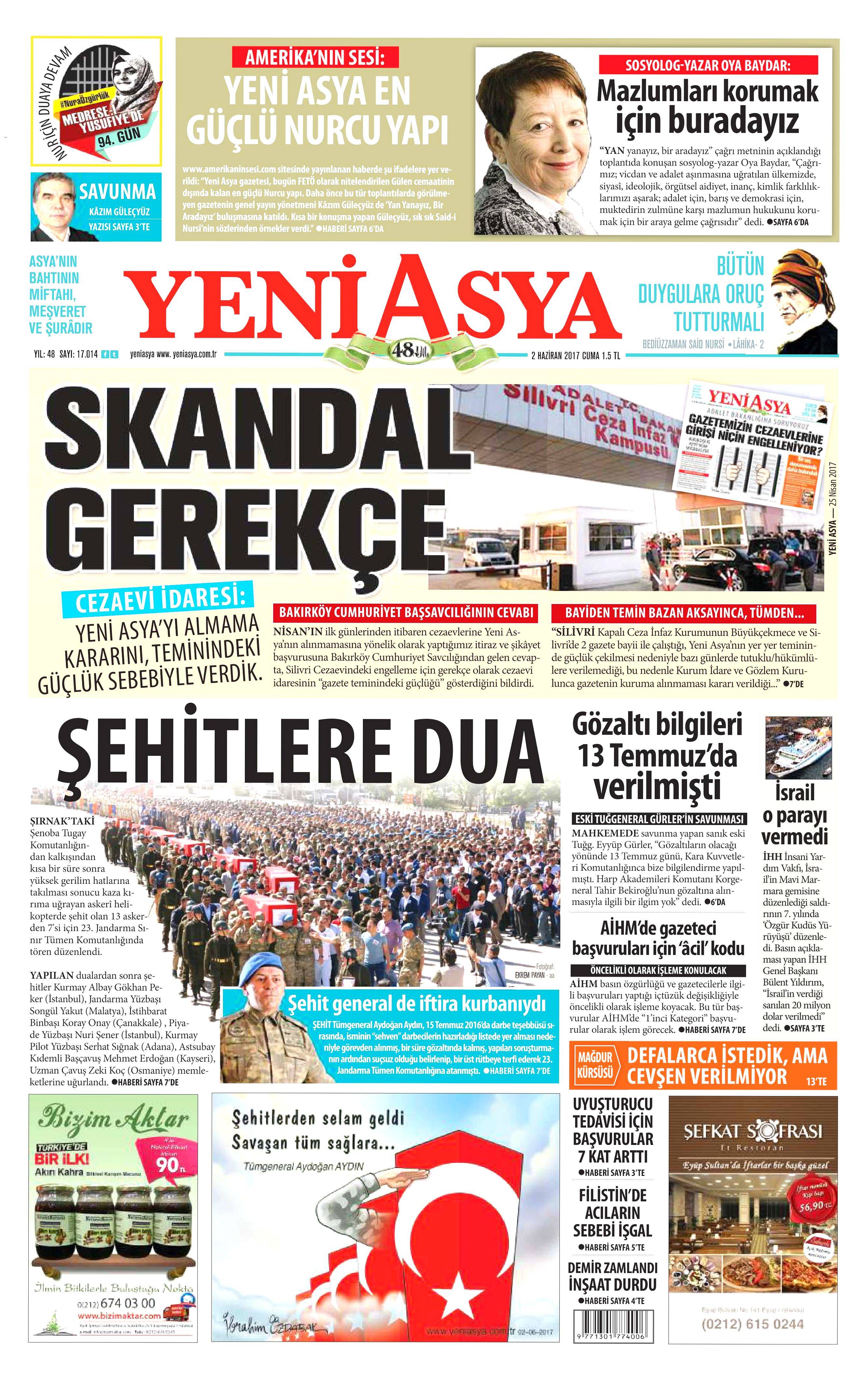 2 Haziran 2017 Cuma gazete manşetleri - 24