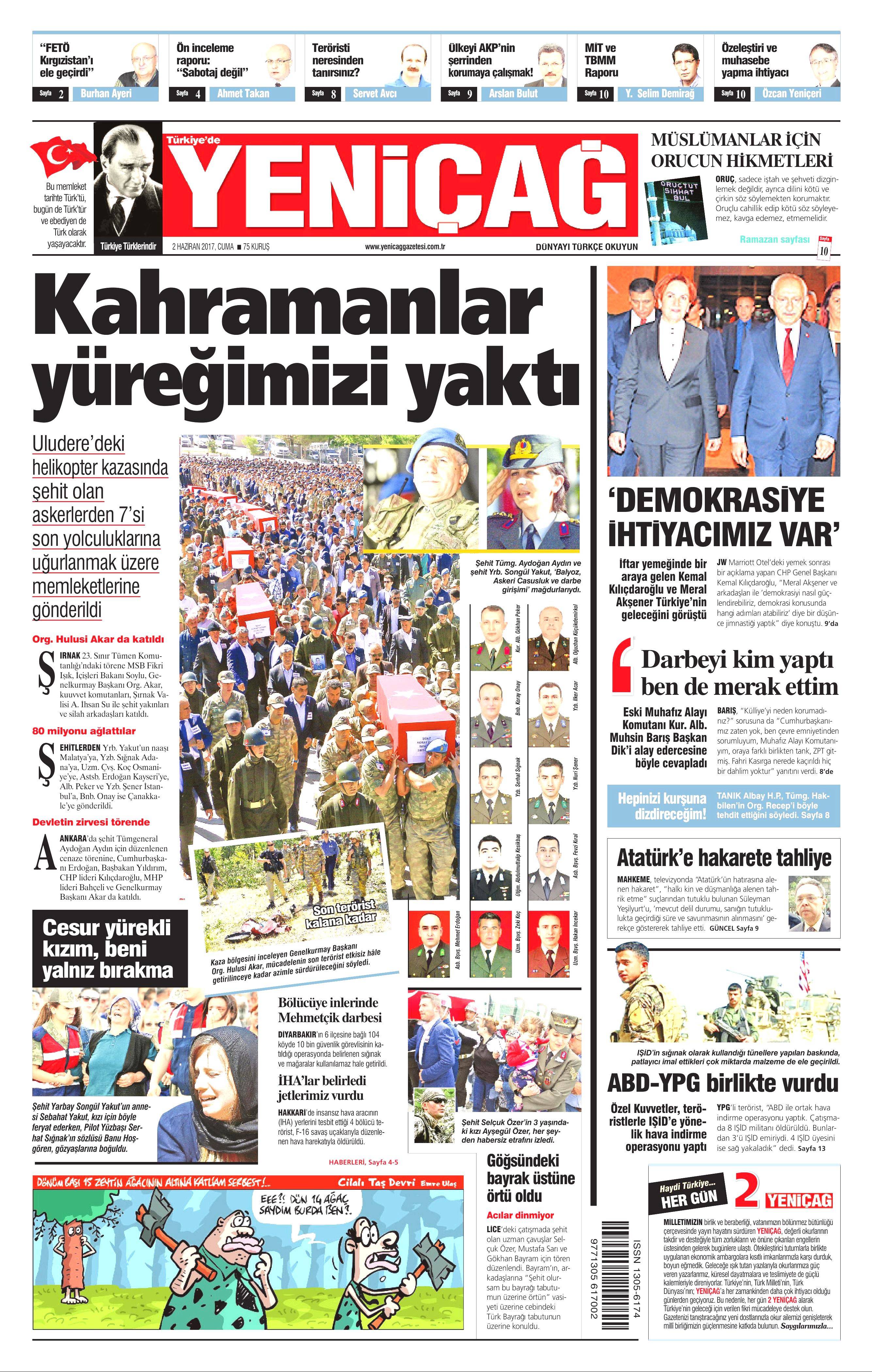 2 Haziran 2017 Cuma gazete manşetleri - 26