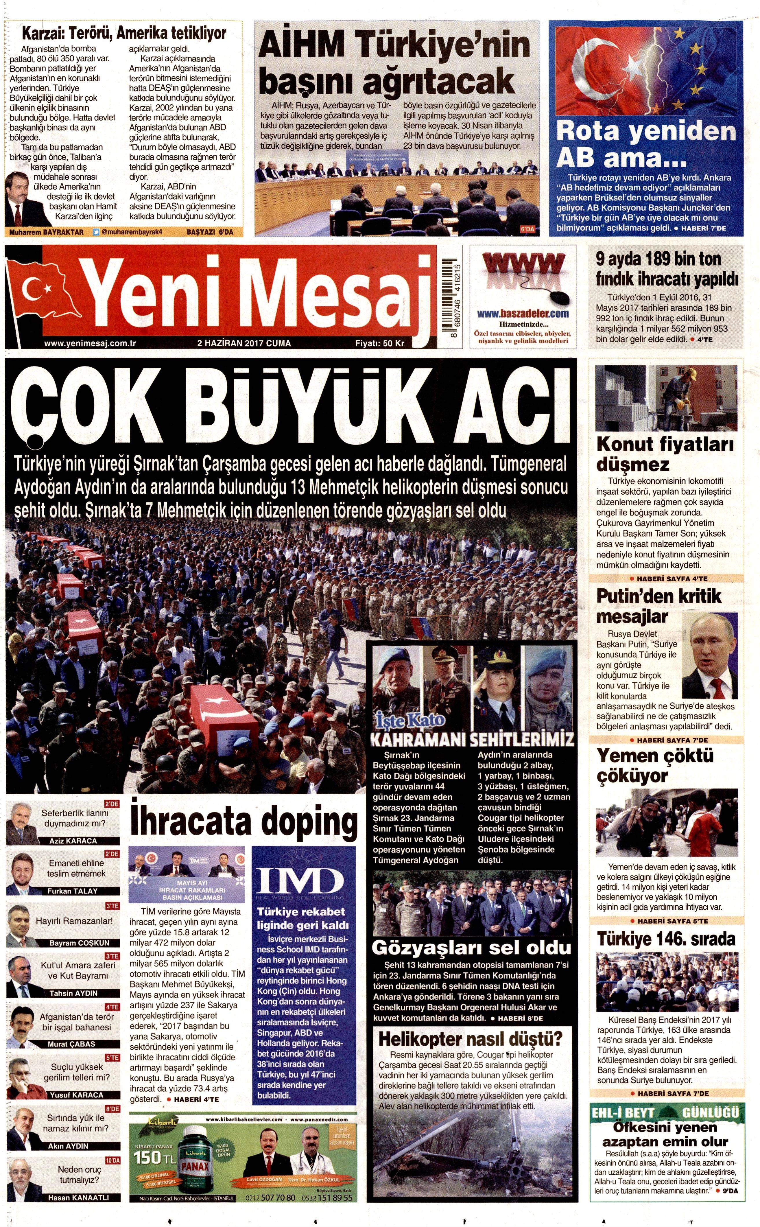 2 Haziran 2017 Cuma gazete manşetleri - 27