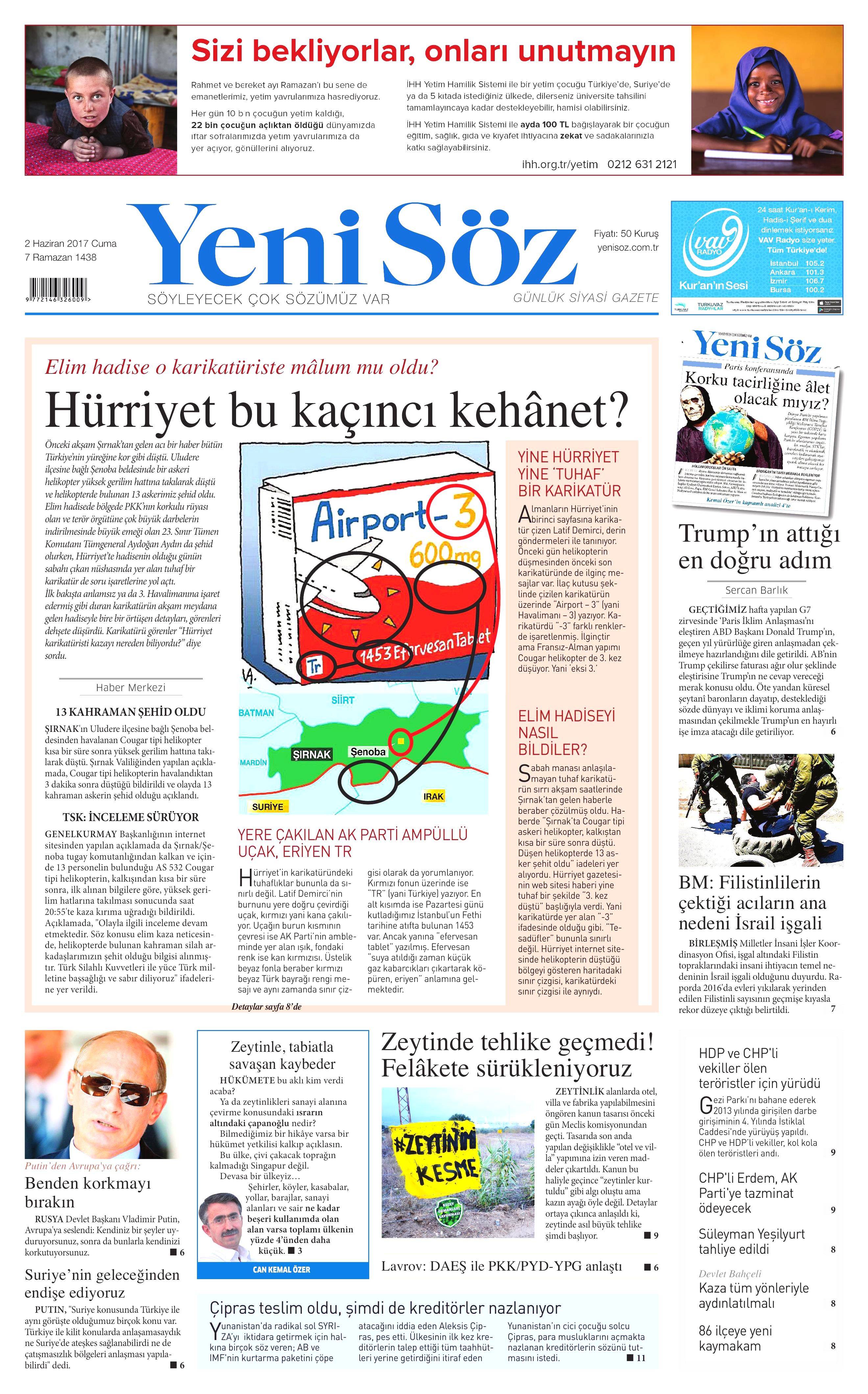 2 Haziran 2017 Cuma gazete manşetleri - 28