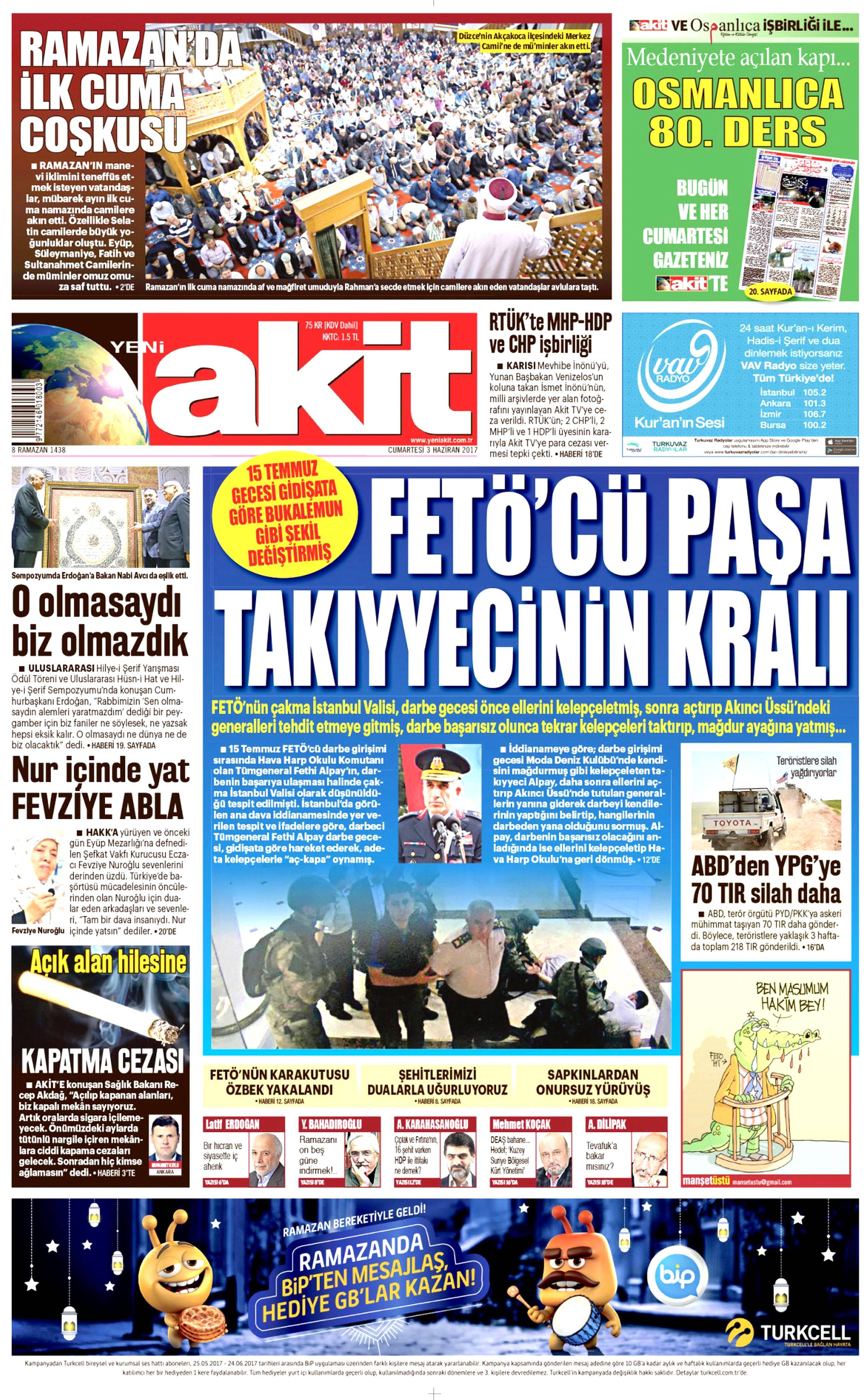 3 Haziran 2017 Cumartesi gazete manşetleri - 2