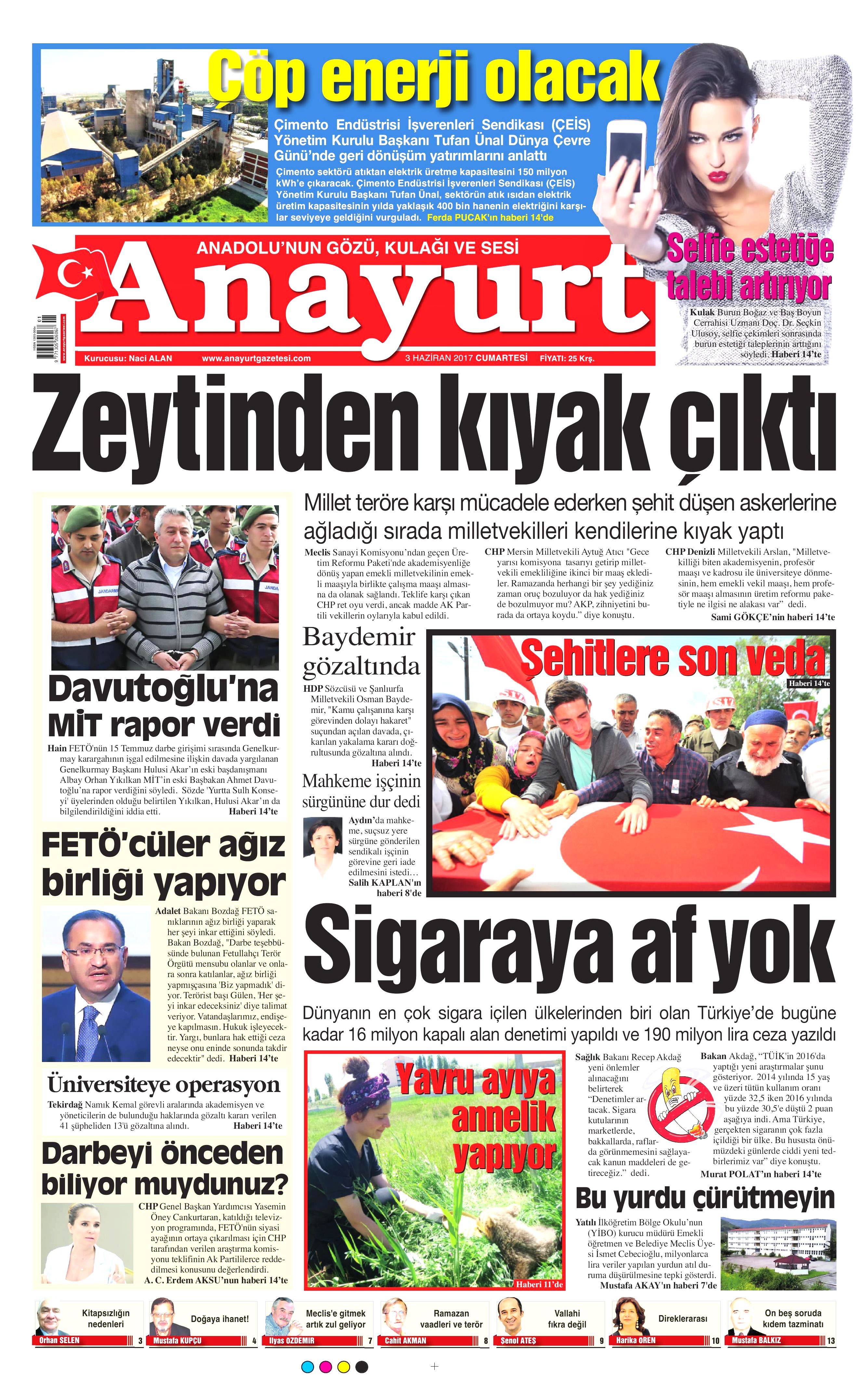 3 Haziran 2017 Cumartesi gazete manşetleri - 3