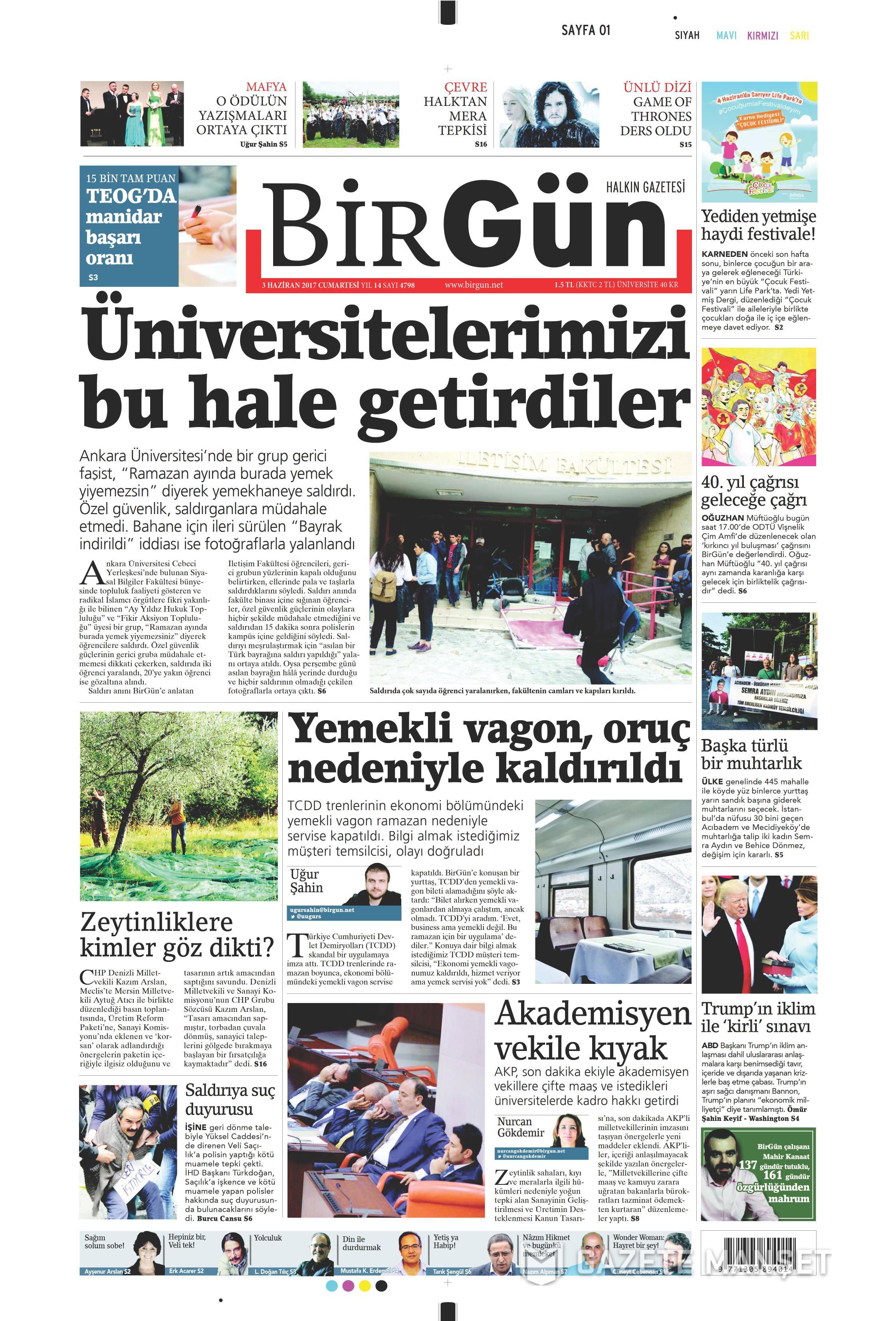 3 Haziran 2017 Cumartesi gazete manşetleri - 5