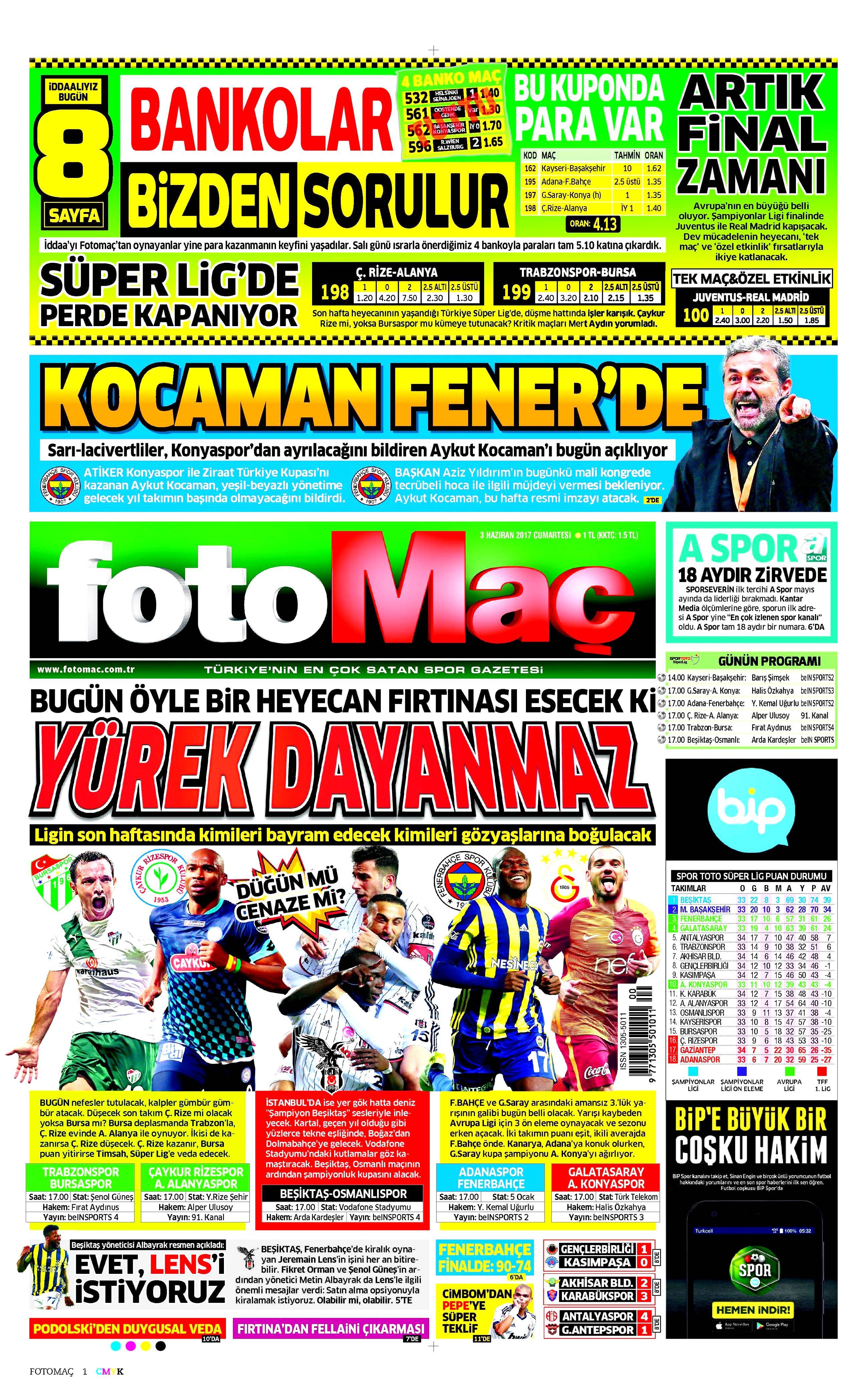 3 Haziran 2017 Cumartesi gazete manşetleri - 12