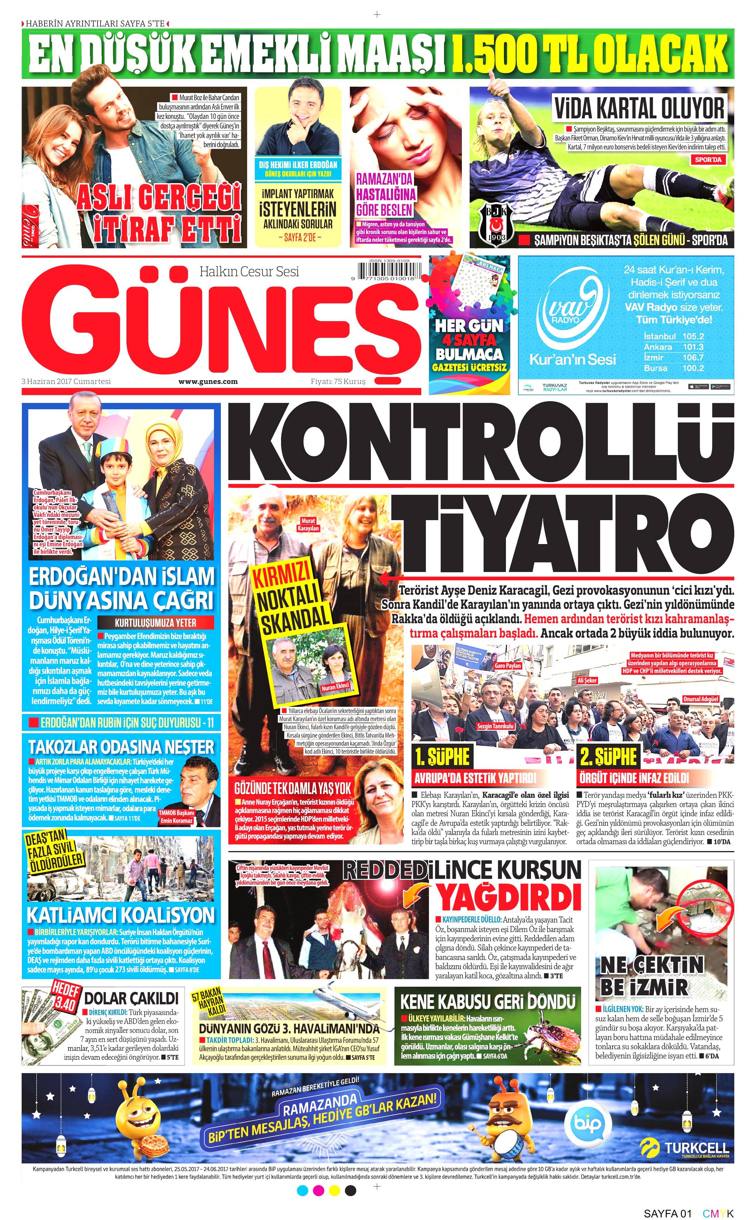 3 Haziran 2017 Cumartesi gazete manşetleri - 13