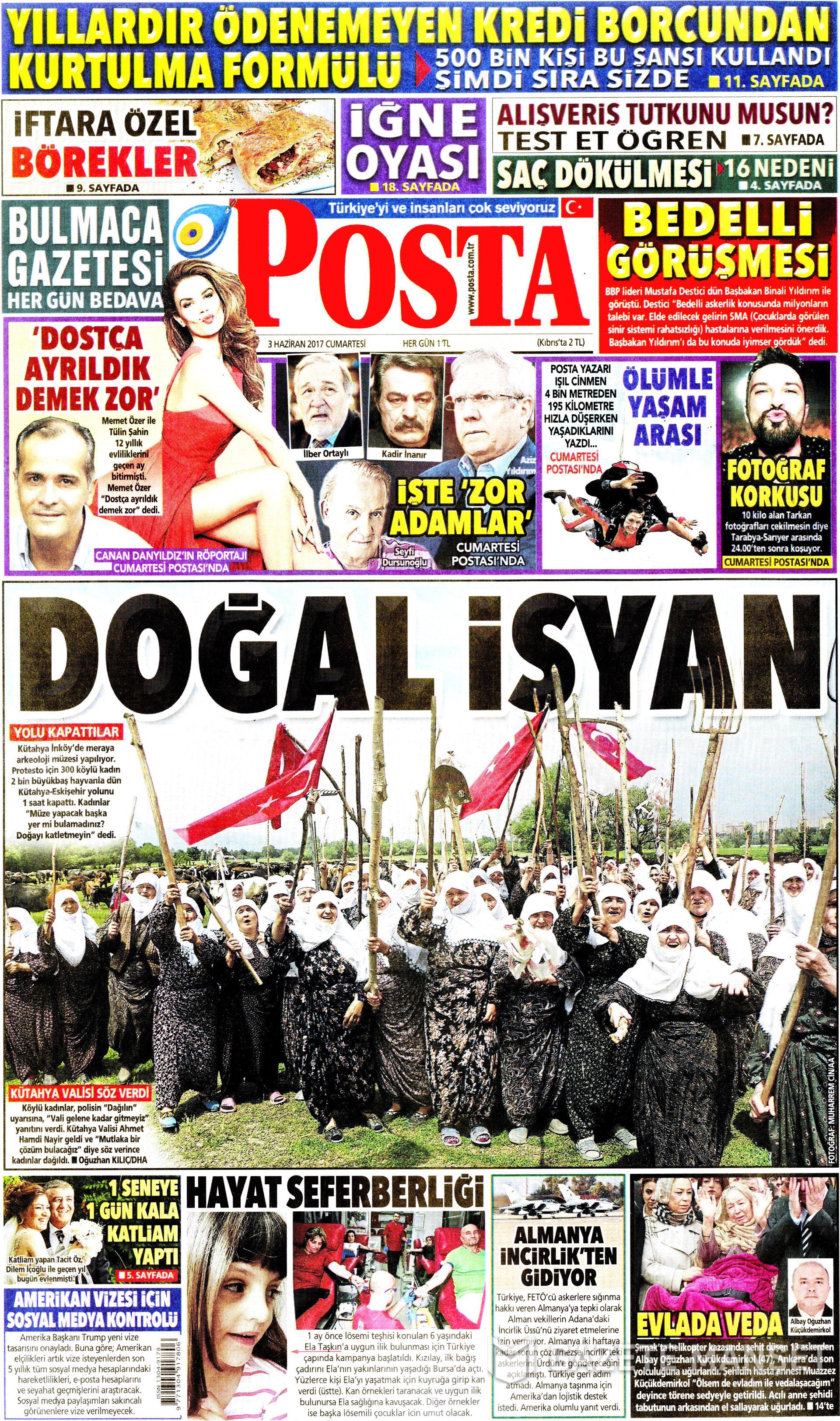 3 Haziran 2017 Cumartesi gazete manşetleri - 19