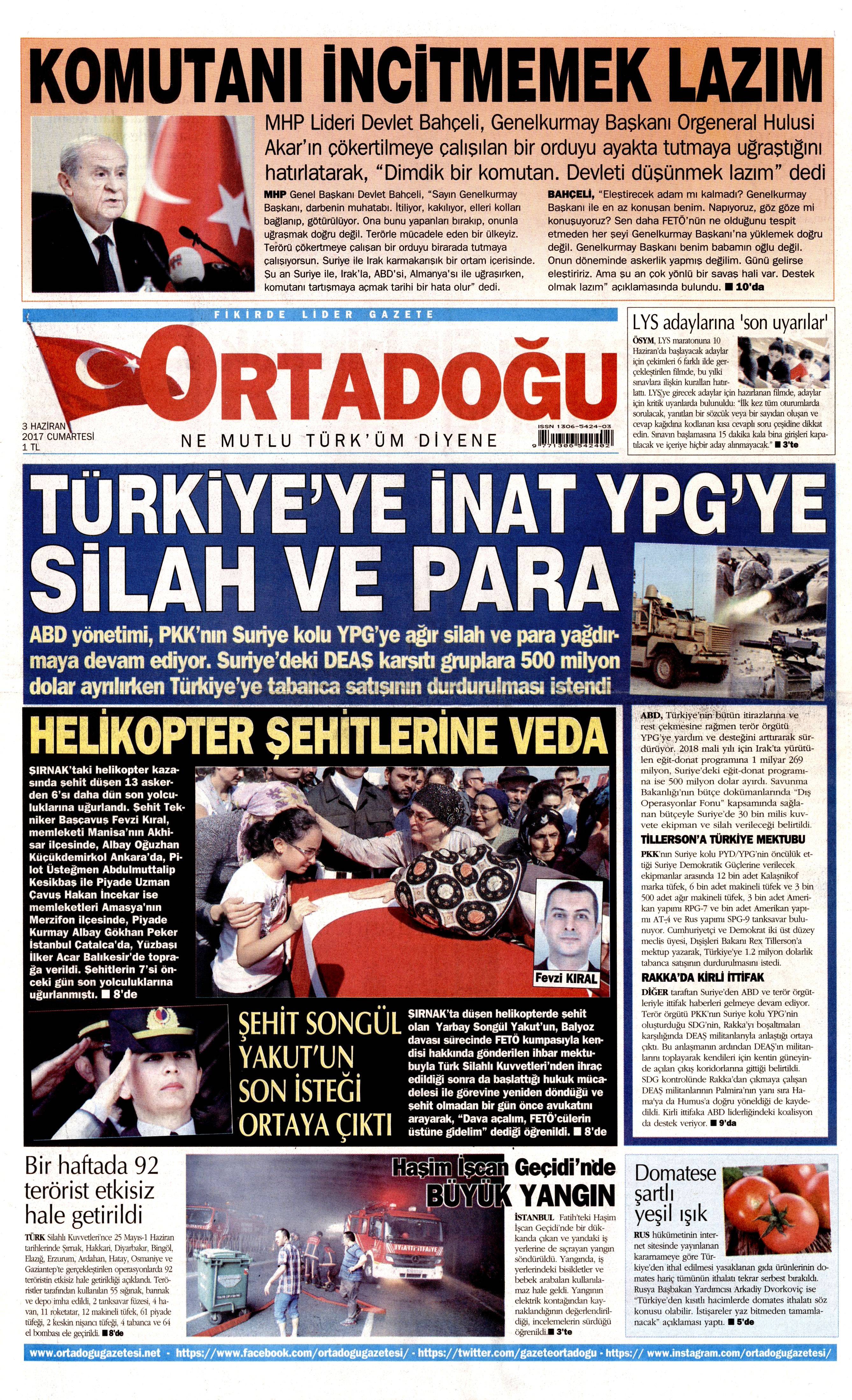 3 Haziran 2017 Cumartesi gazete manşetleri - 18