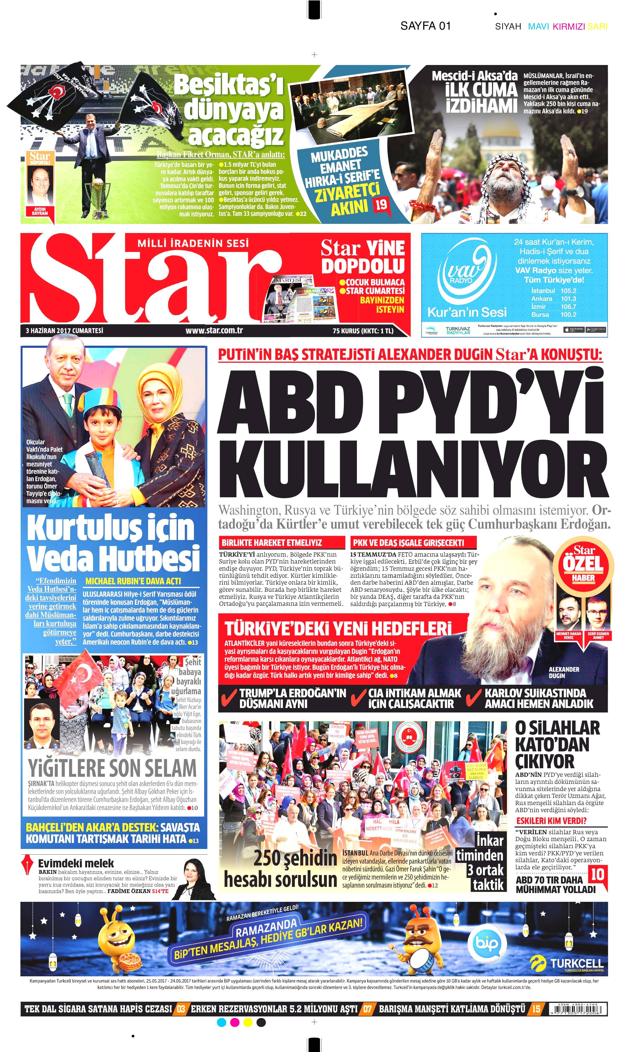 3 Haziran 2017 Cumartesi gazete manşetleri - 22