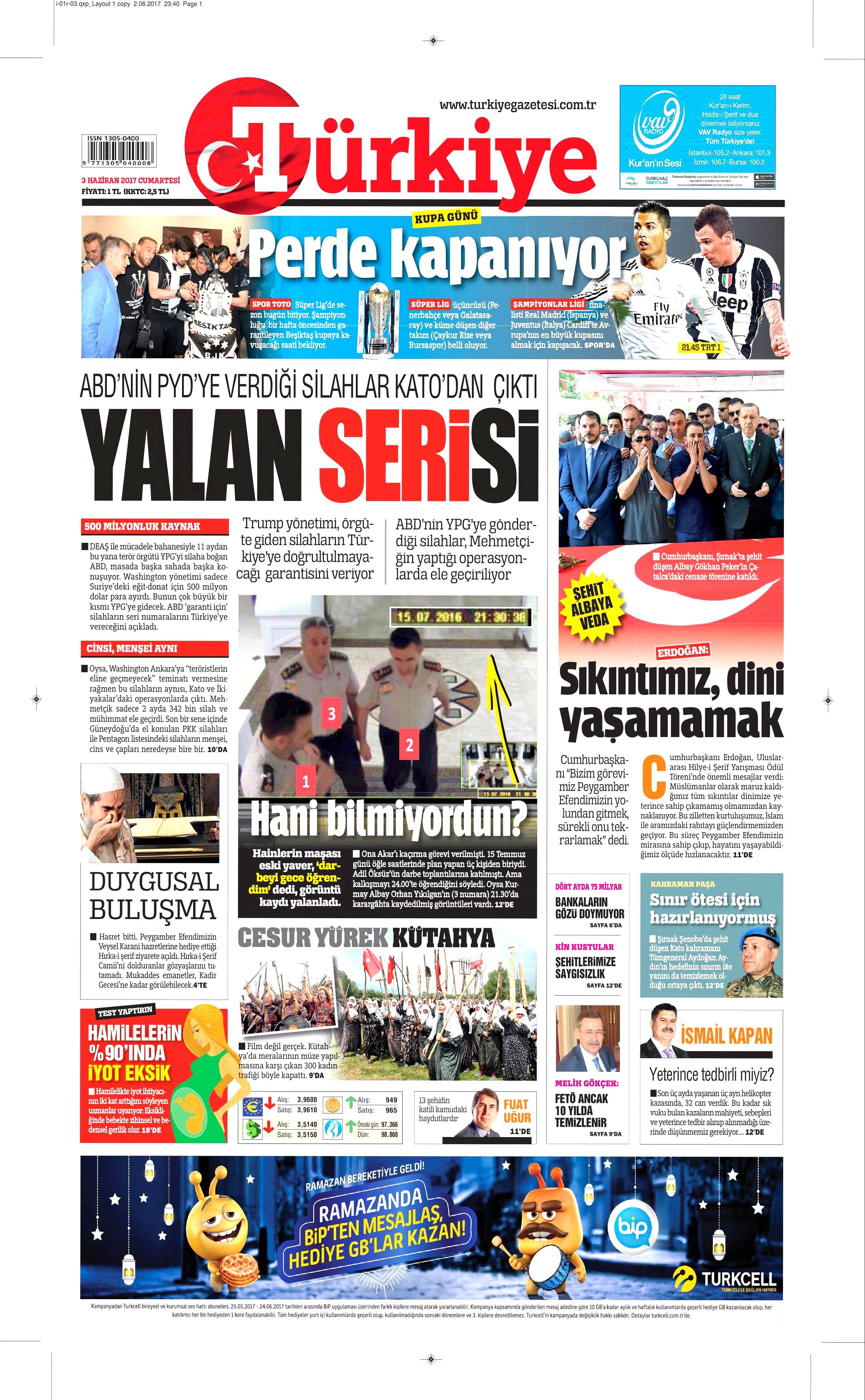 3 Haziran 2017 Cumartesi gazete manşetleri - 24