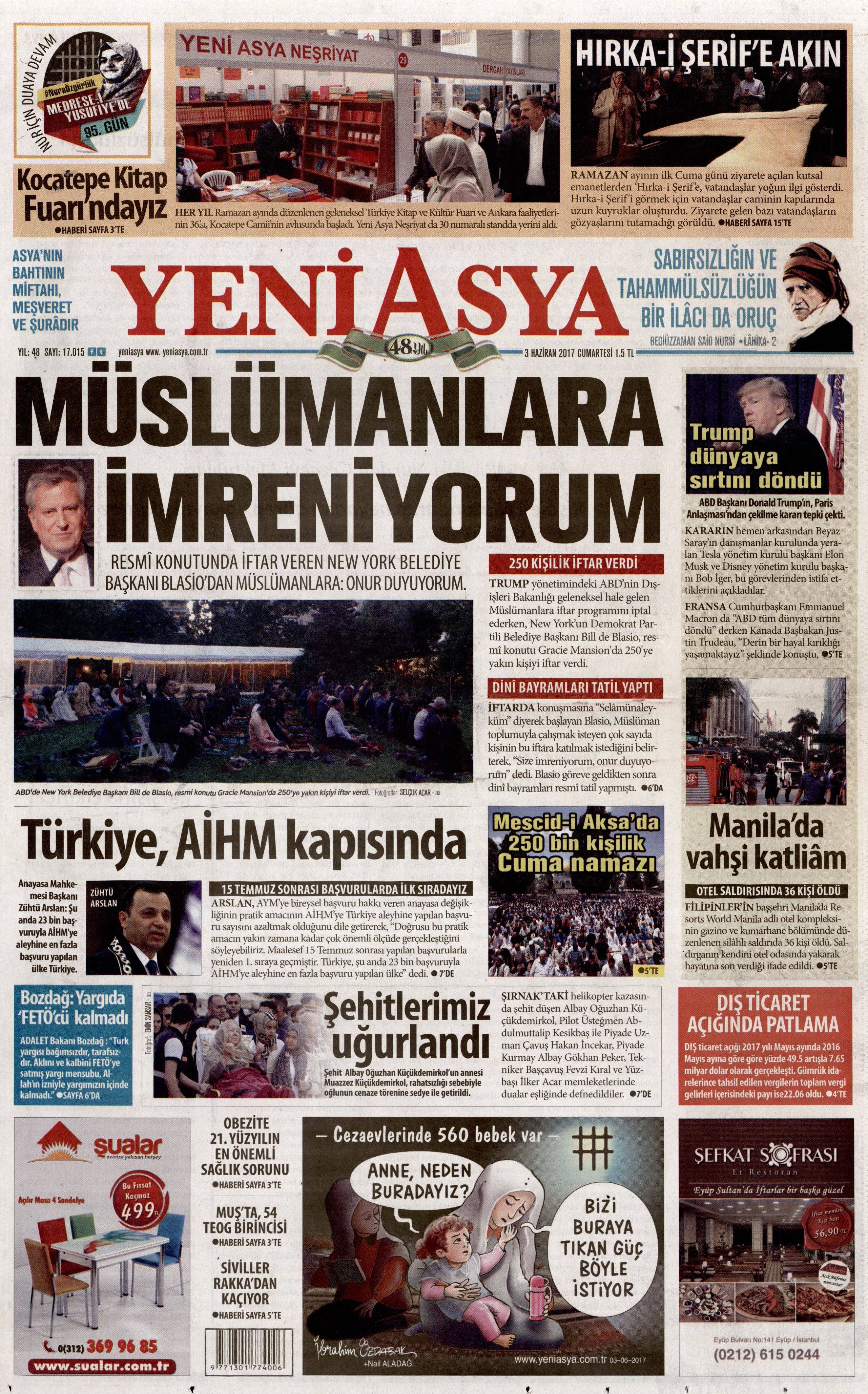 3 Haziran 2017 Cumartesi gazete manşetleri - 26