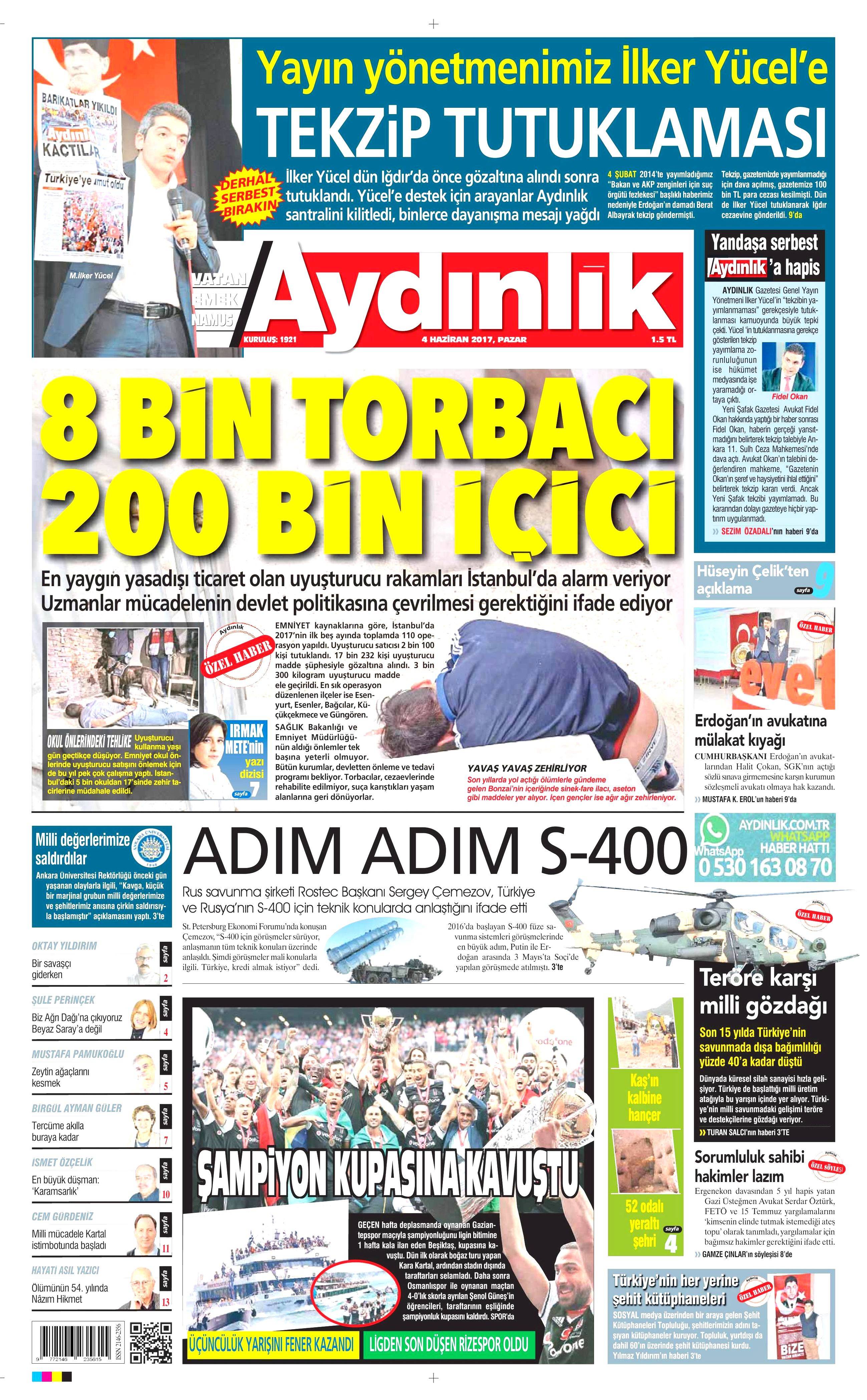 4 Haziran 2017 Pazar gazete manşetleri - 3