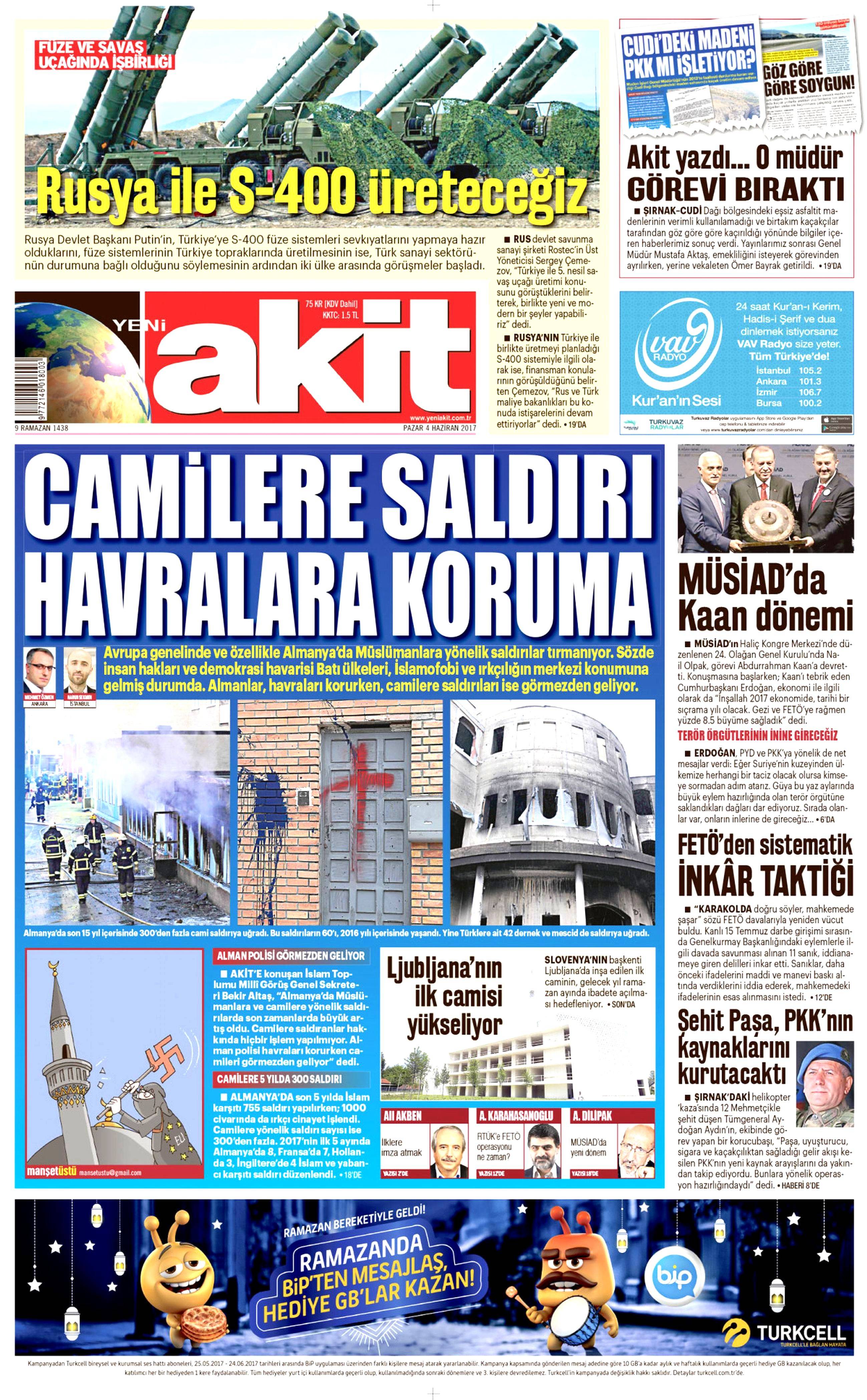 4 Haziran 2017 Pazar gazete manşetleri - 2