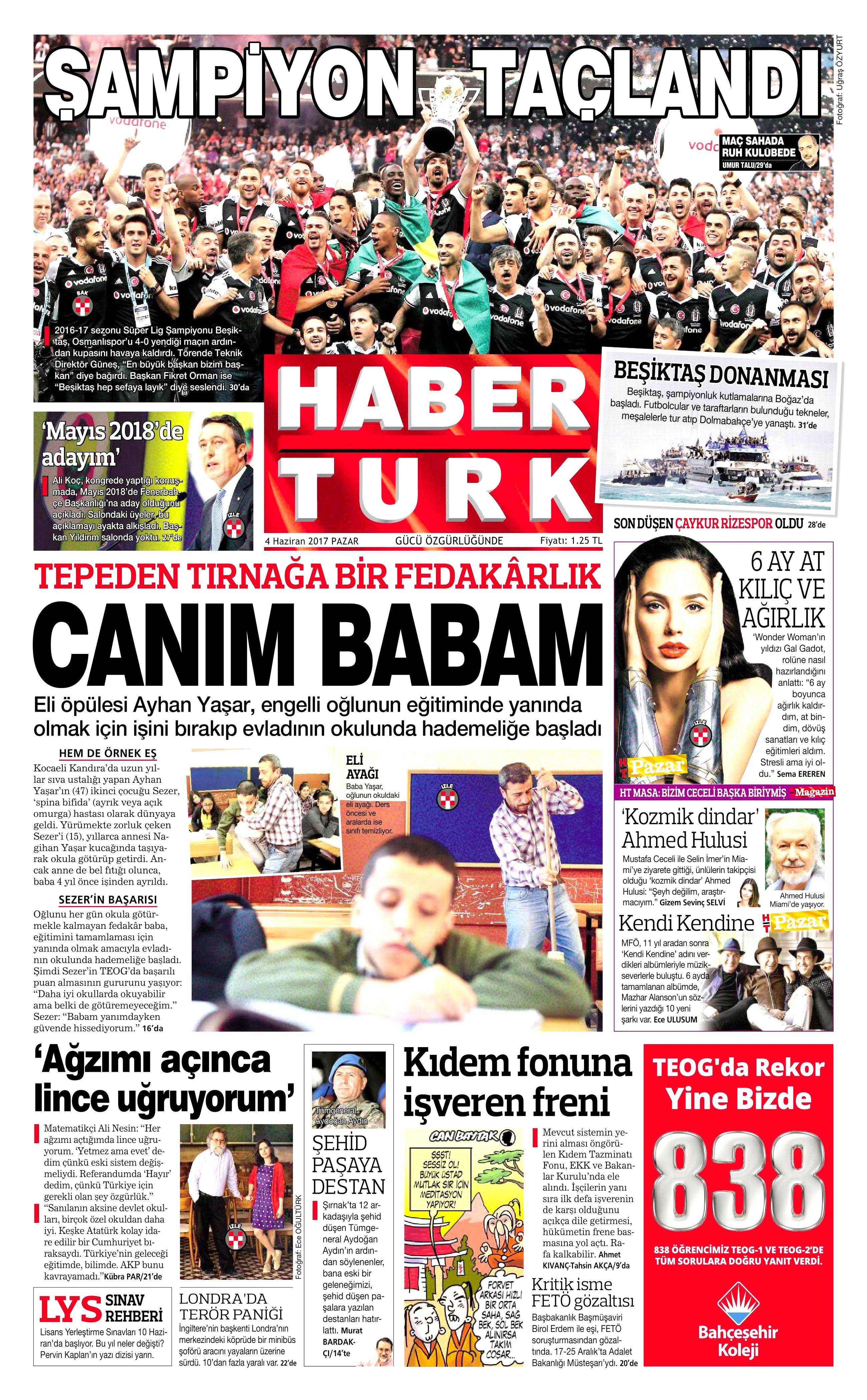 4 Haziran 2017 Pazar gazete manşetleri - 9