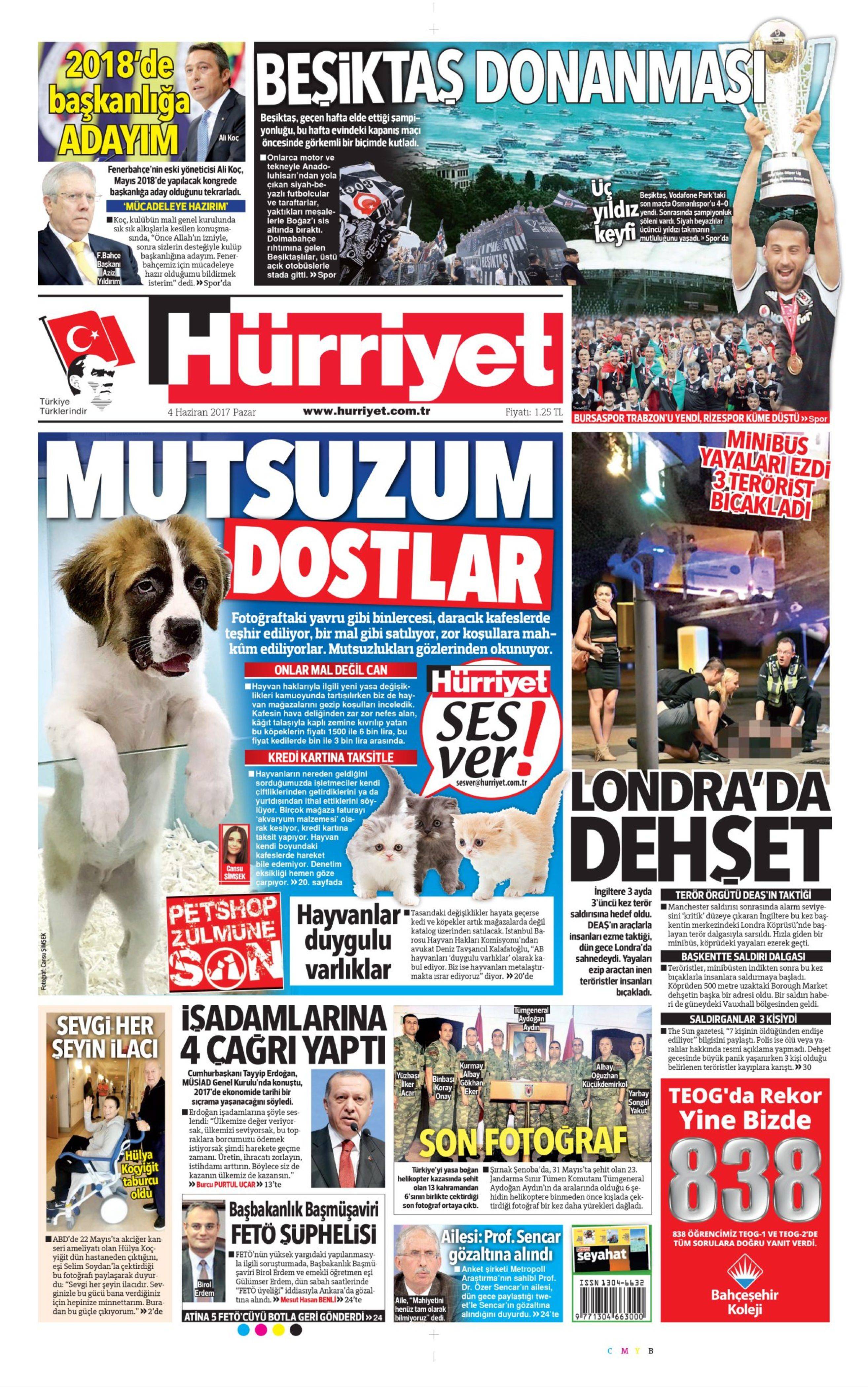 4 Haziran 2017 Pazar gazete manşetleri - 10