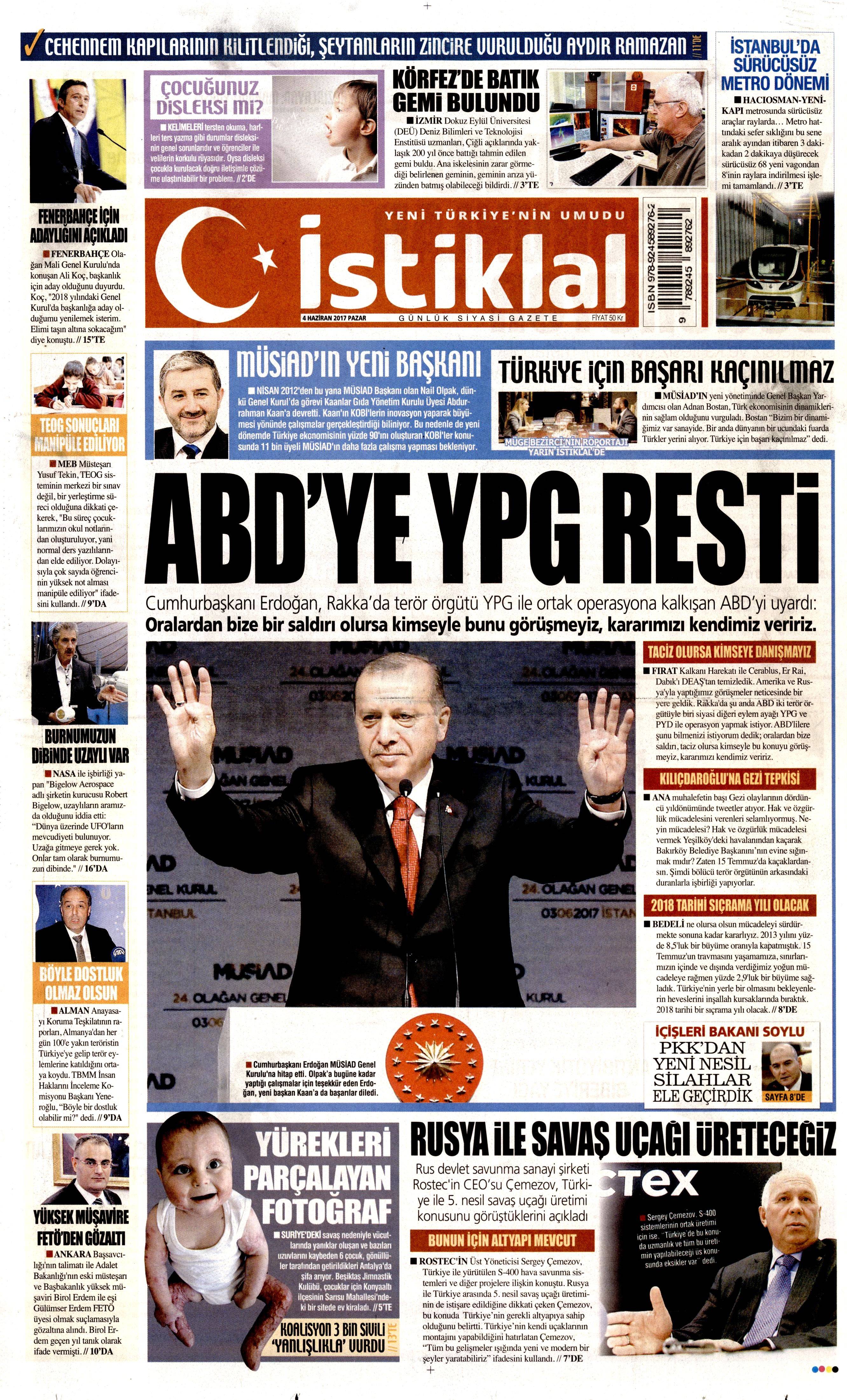 4 Haziran 2017 Pazar gazete manşetleri - 11