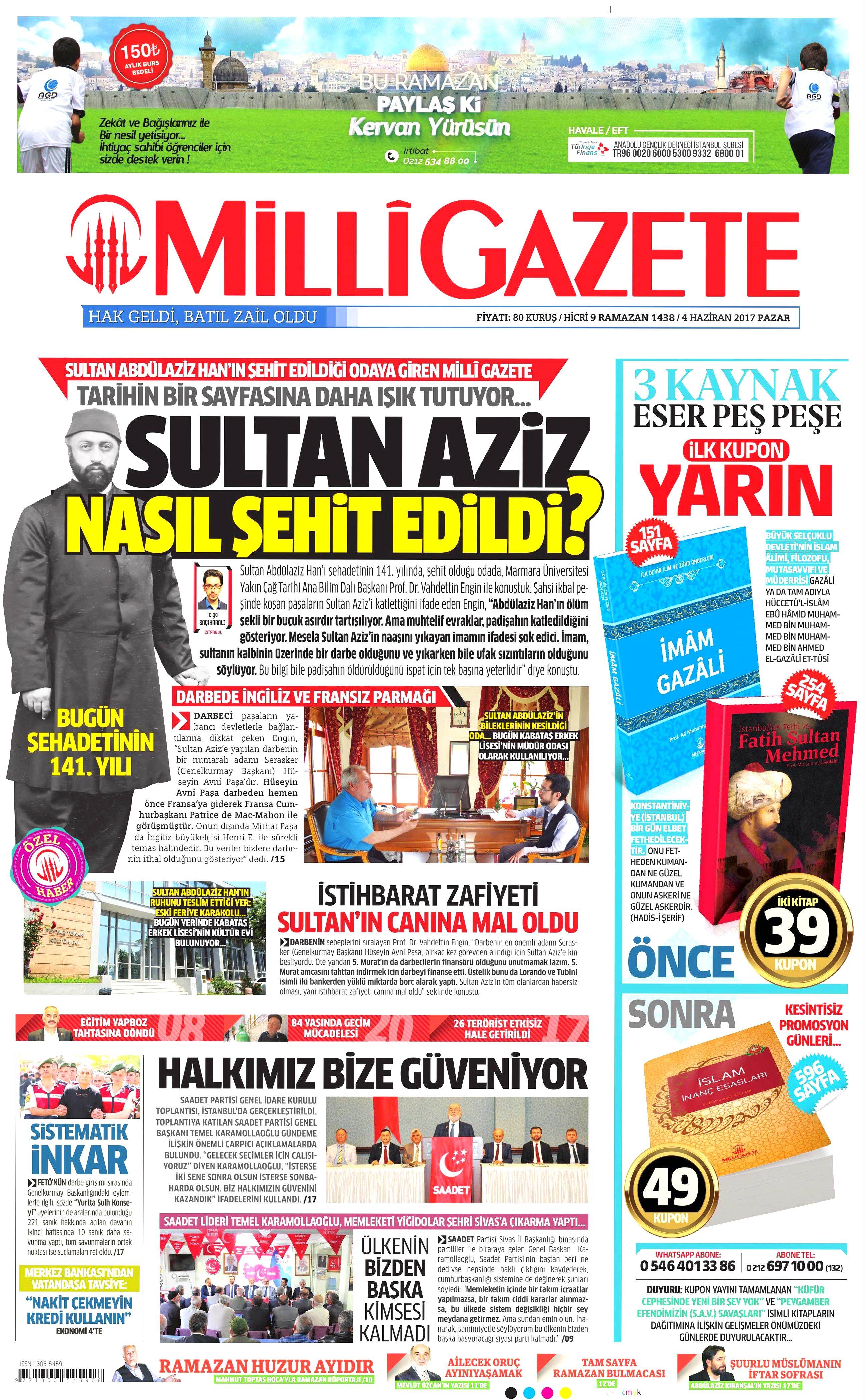 4 Haziran 2017 Pazar gazete manşetleri - 14