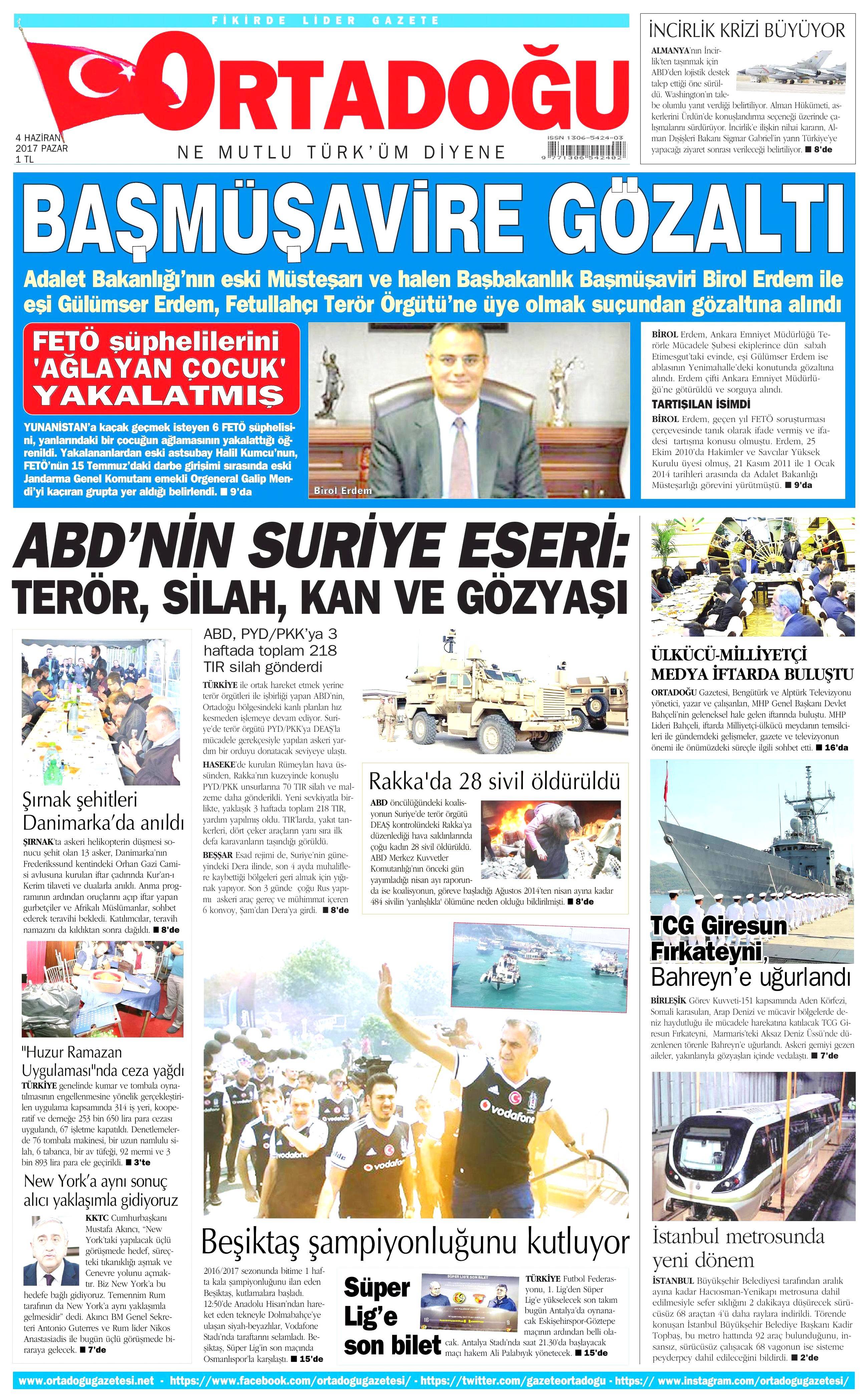 4 Haziran 2017 Pazar gazete manşetleri - 16