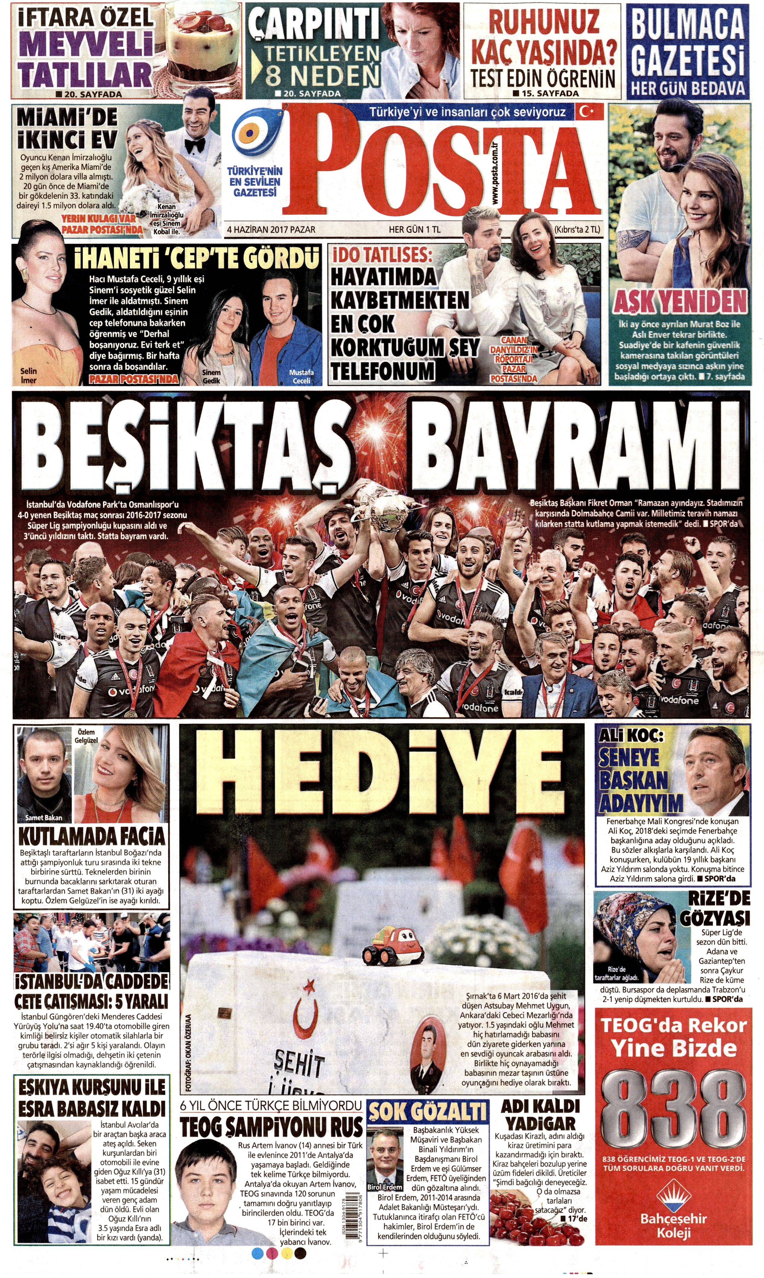 4 Haziran 2017 Pazar gazete manşetleri - 17