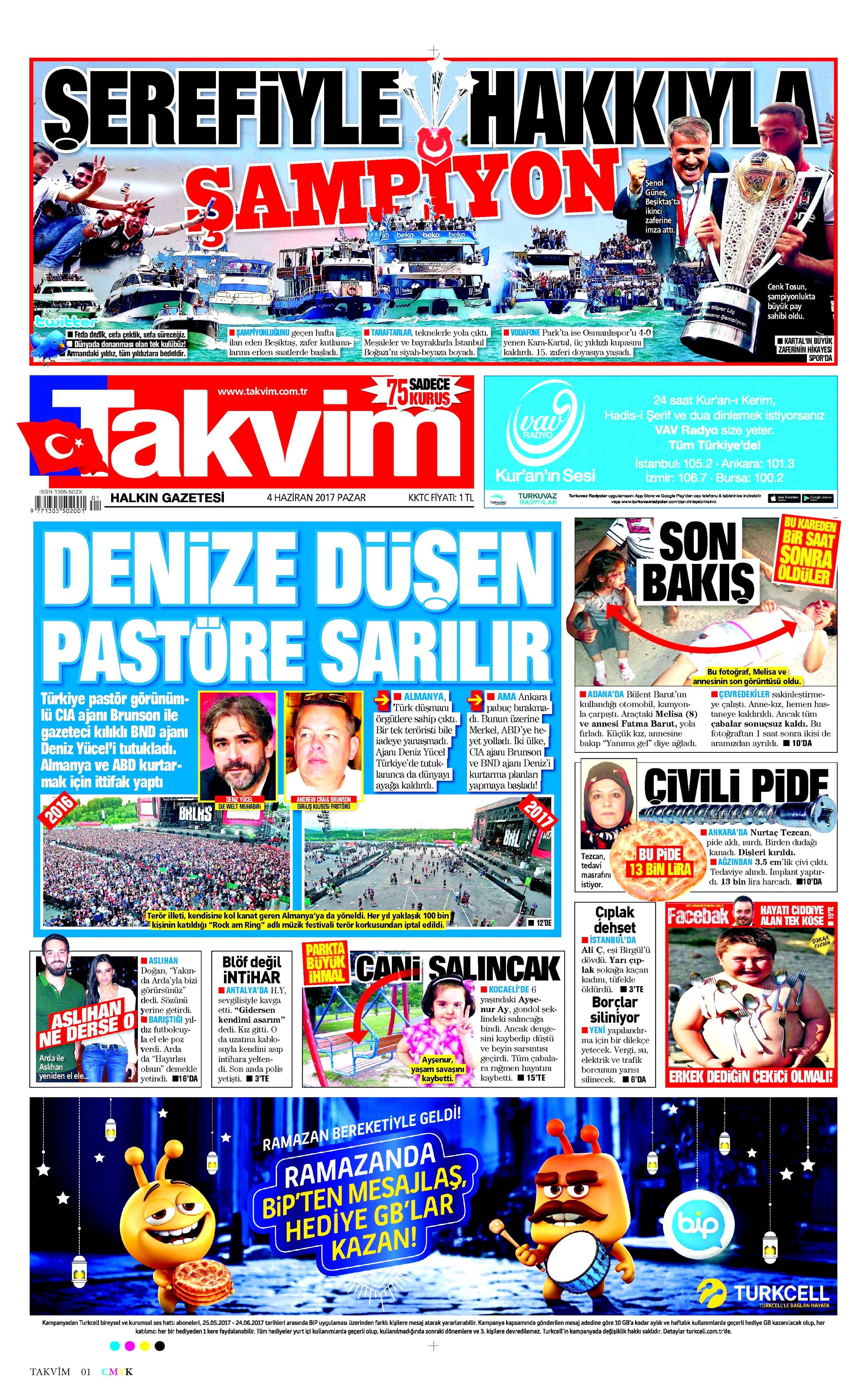 4 Haziran 2017 Pazar gazete manşetleri - 21