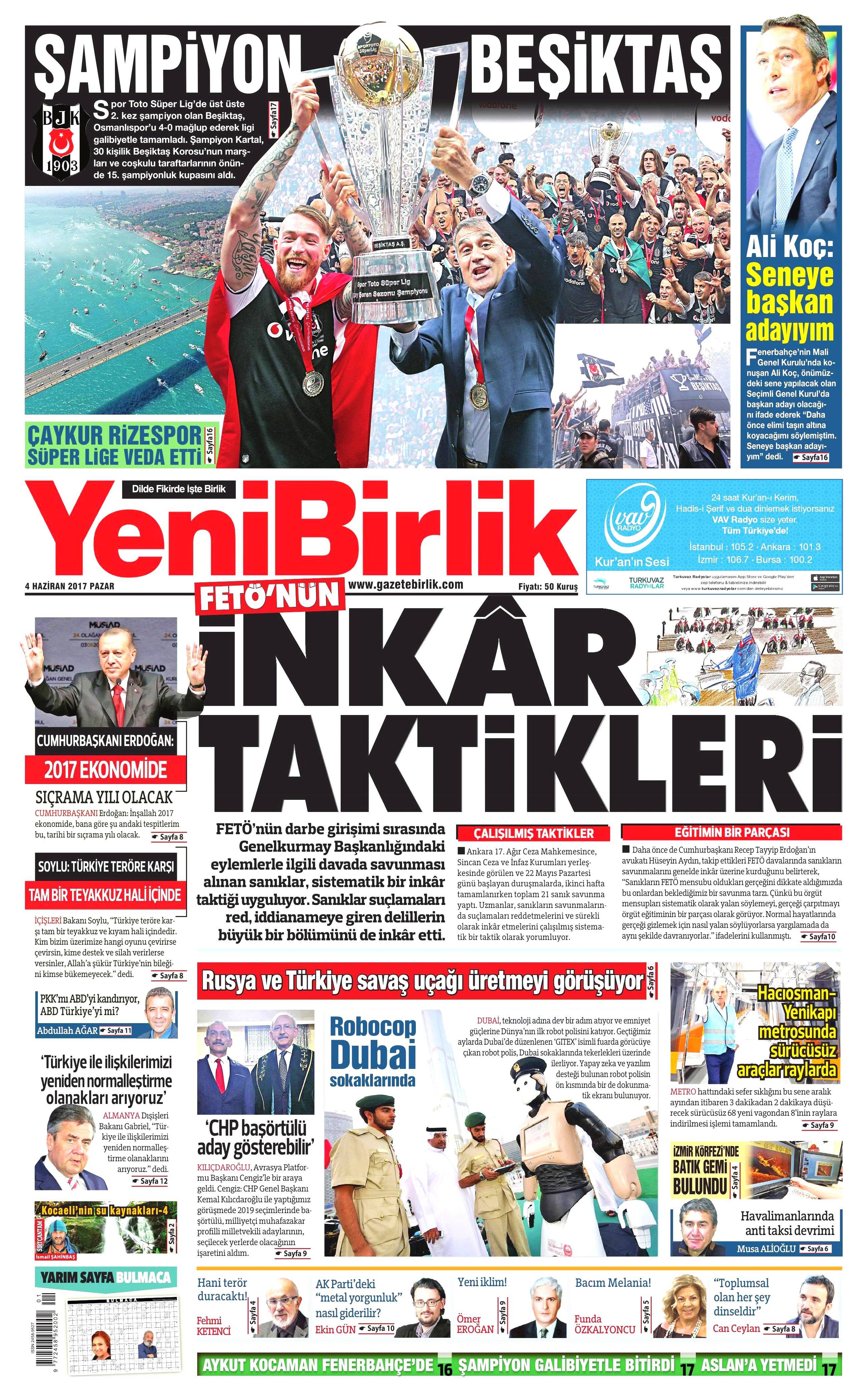 4 Haziran 2017 Pazar gazete manşetleri - 25