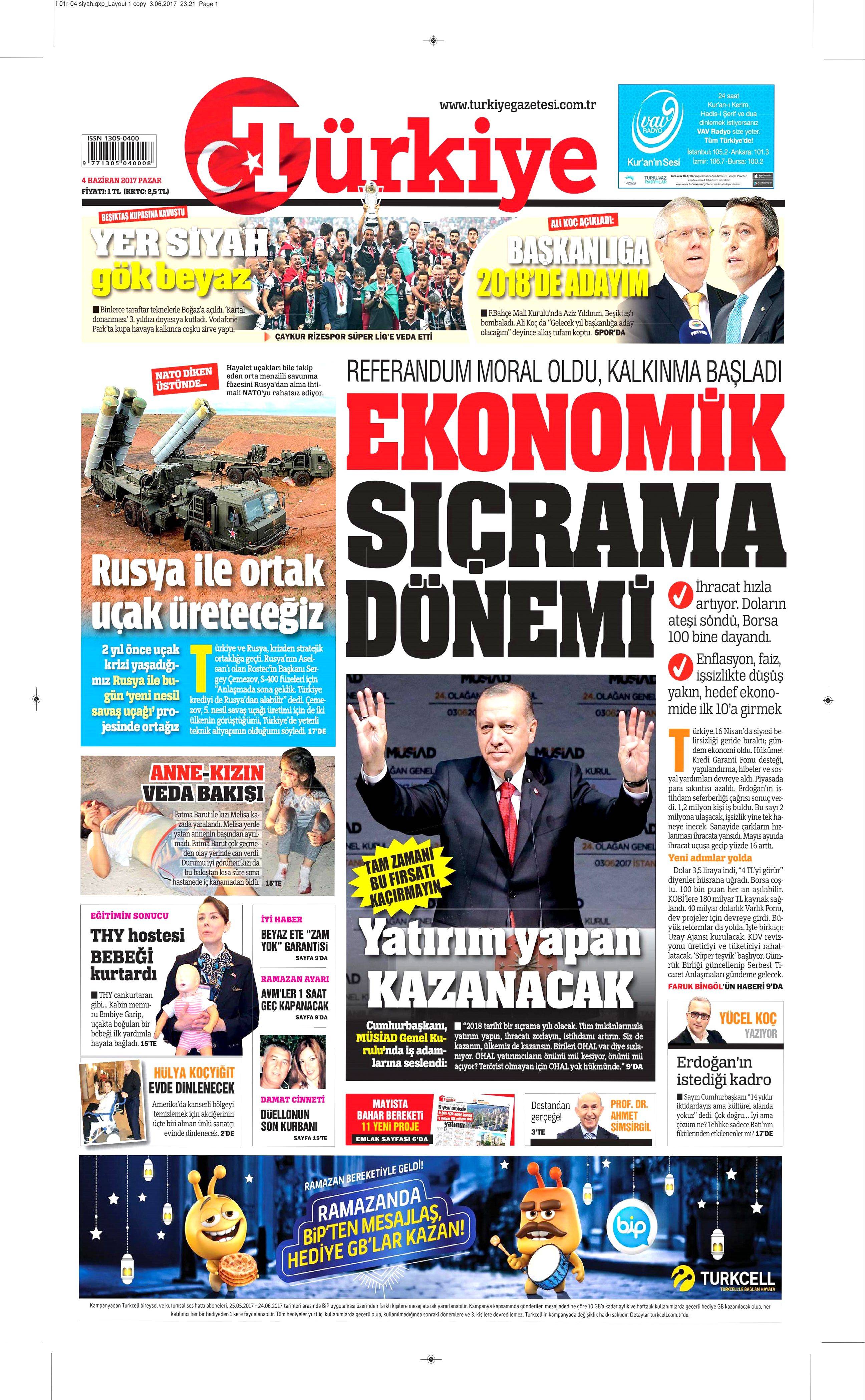 4 Haziran 2017 Pazar gazete manşetleri - 22