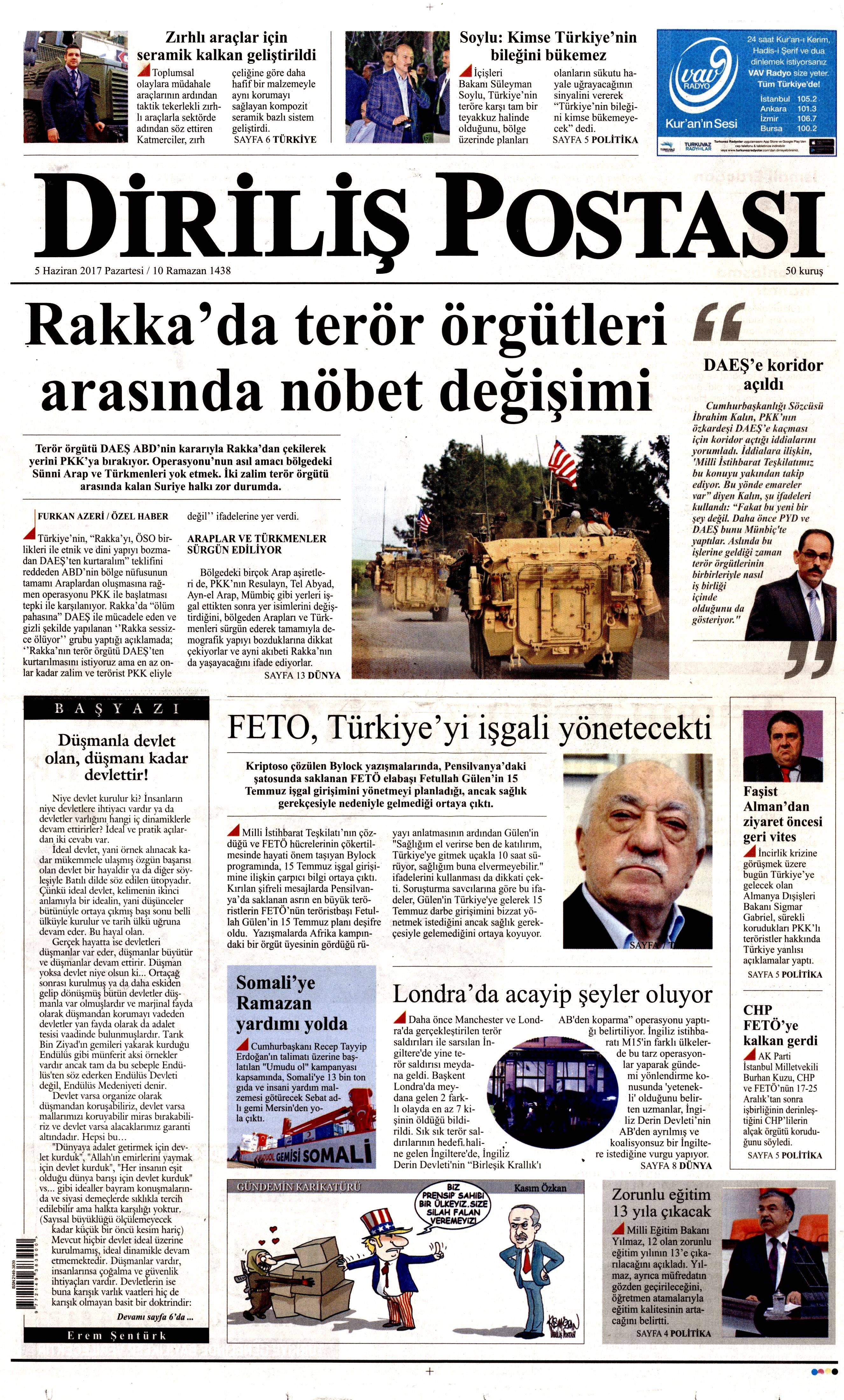 5 Haziran 2017 Pazartesi gazete manşetleri - 6