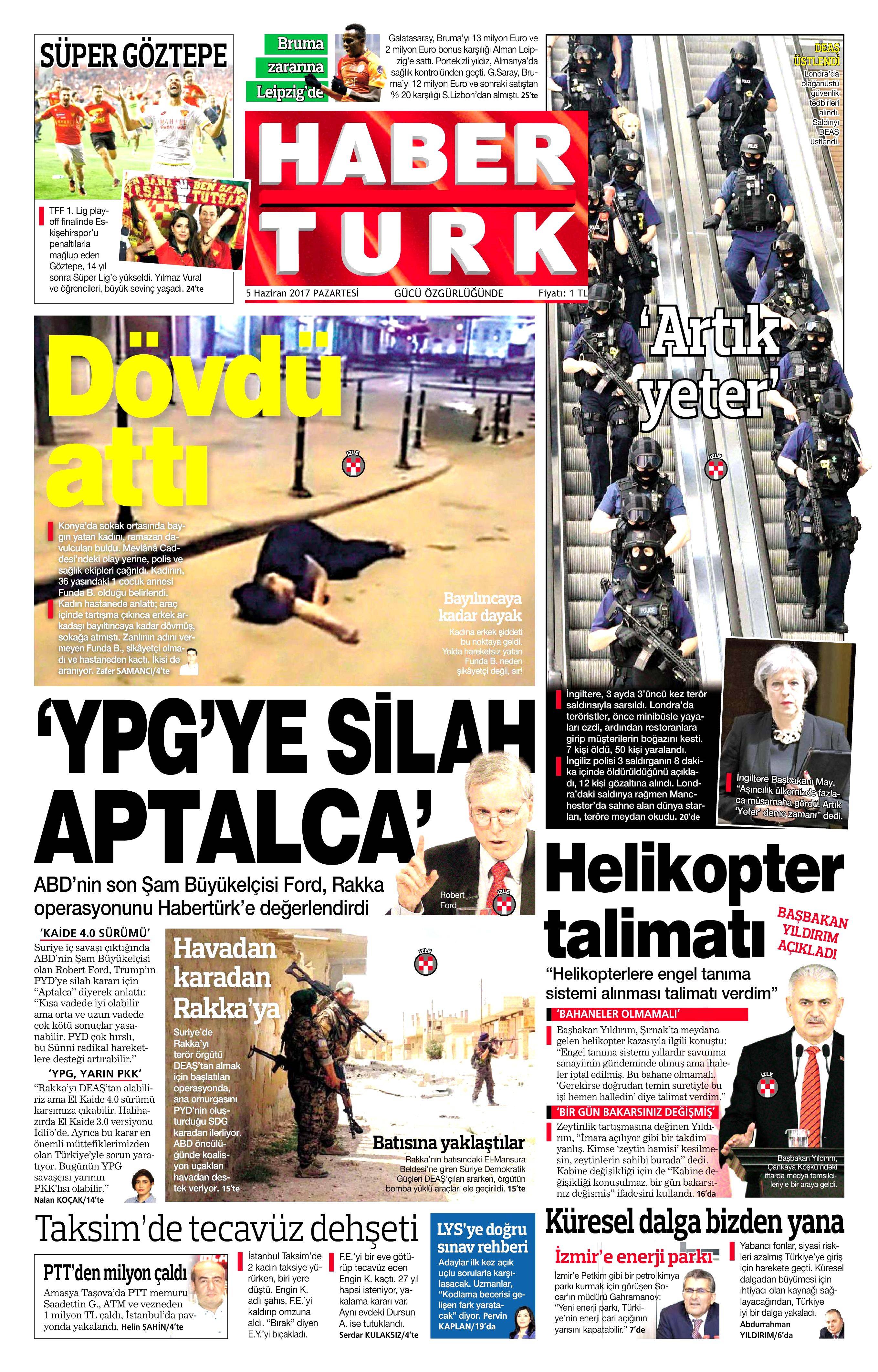 5 Haziran 2017 Pazartesi gazete manşetleri - 9