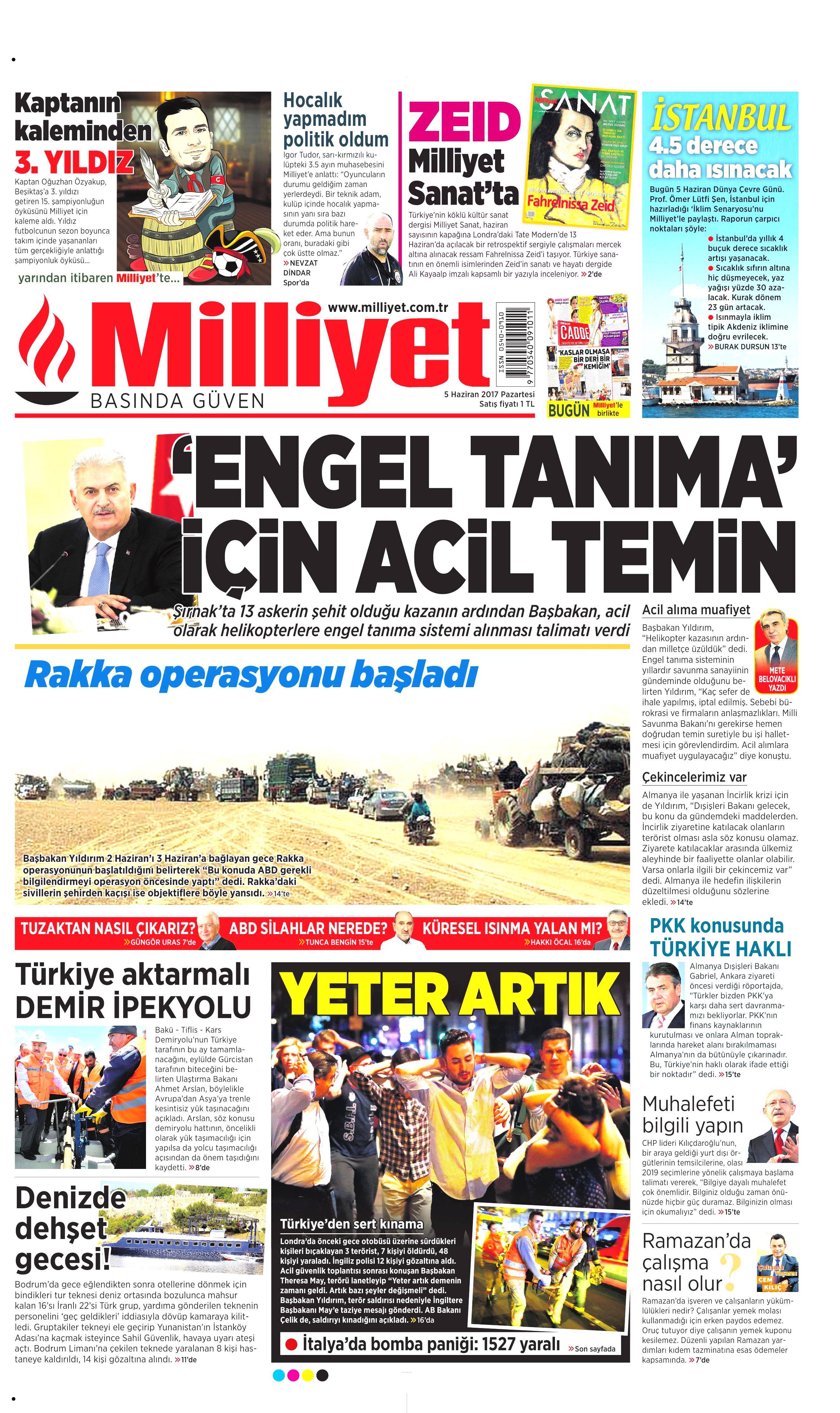 5 Haziran 2017 Pazartesi gazete manşetleri - 14