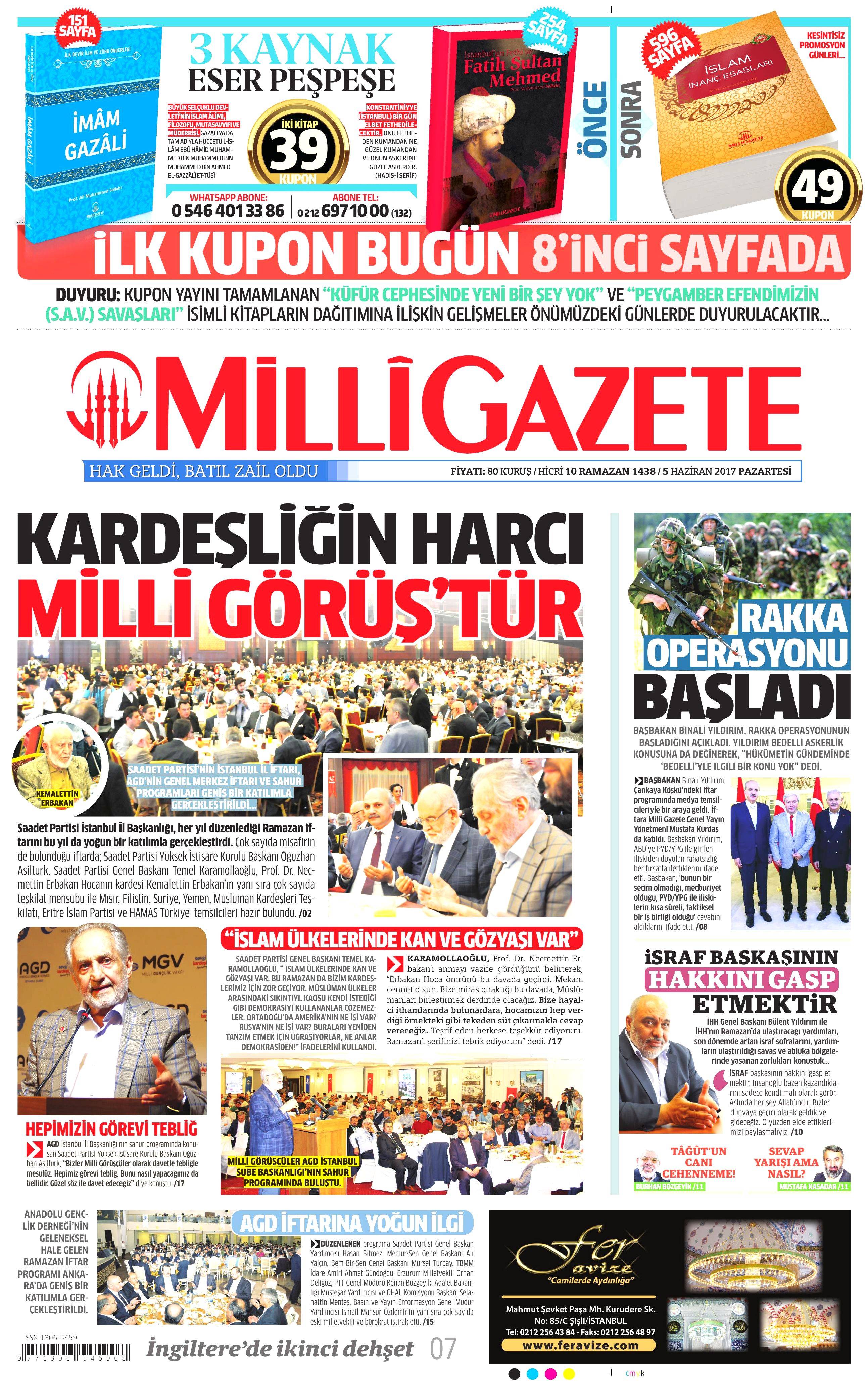 5 Haziran 2017 Pazartesi gazete manşetleri - 15