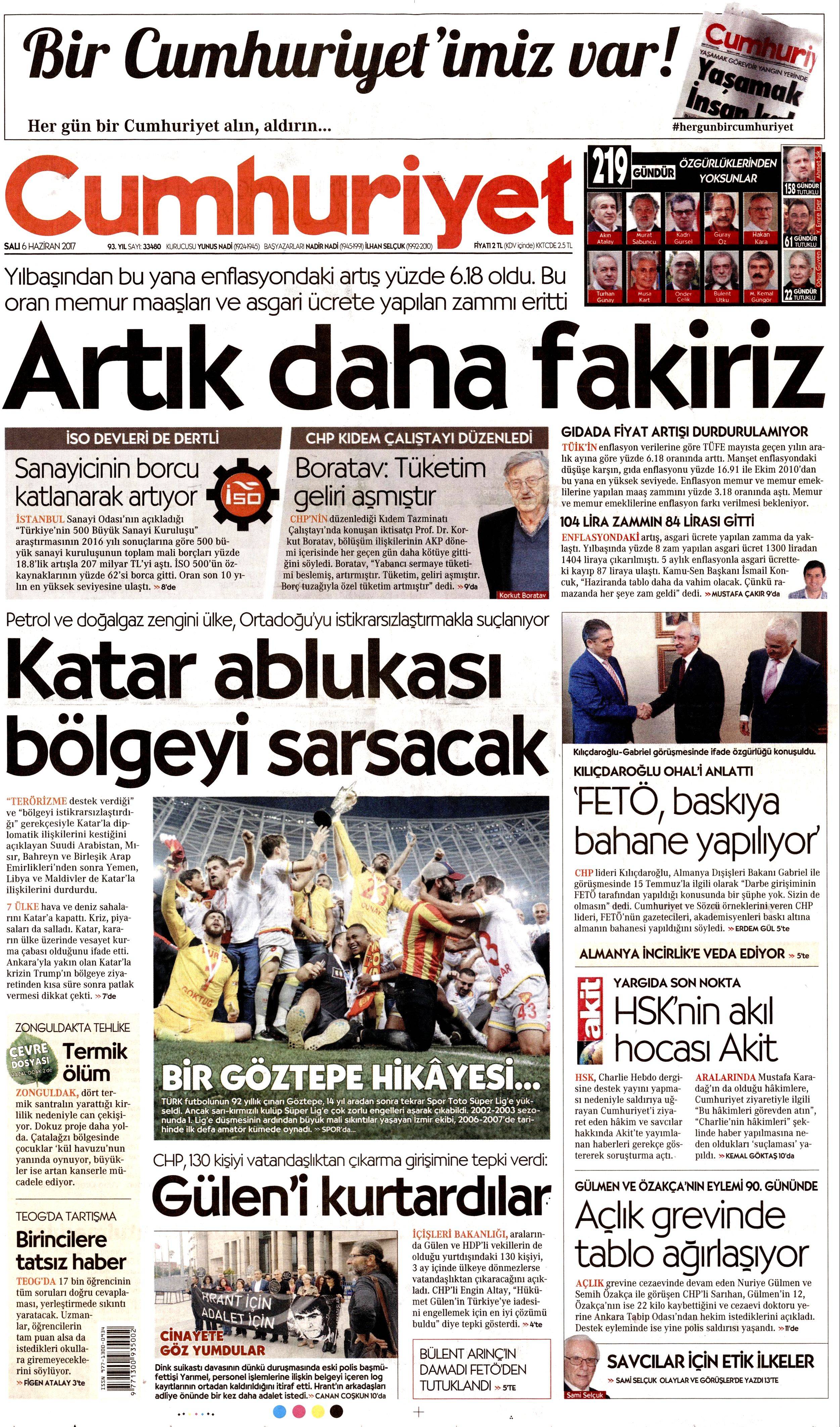 6 Haziran 2017 Salı gazete manşetleri - 5