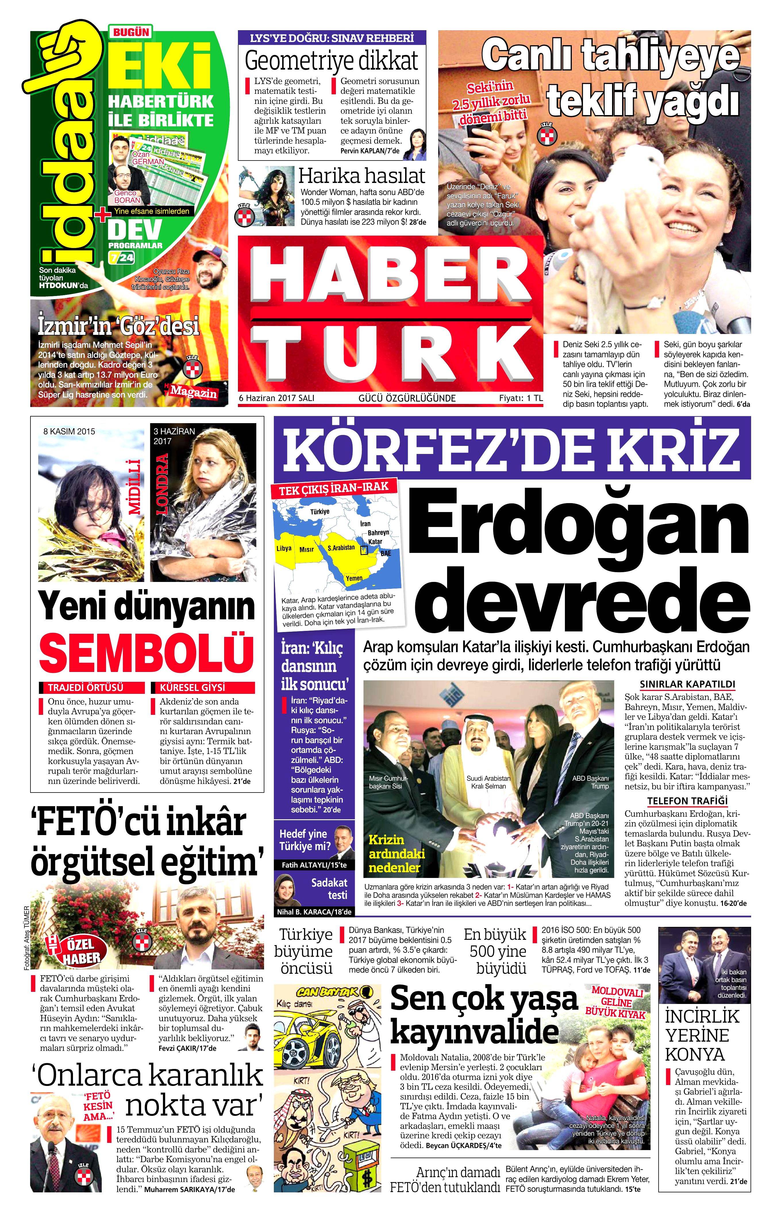6 Haziran 2017 Salı gazete manşetleri - 9
