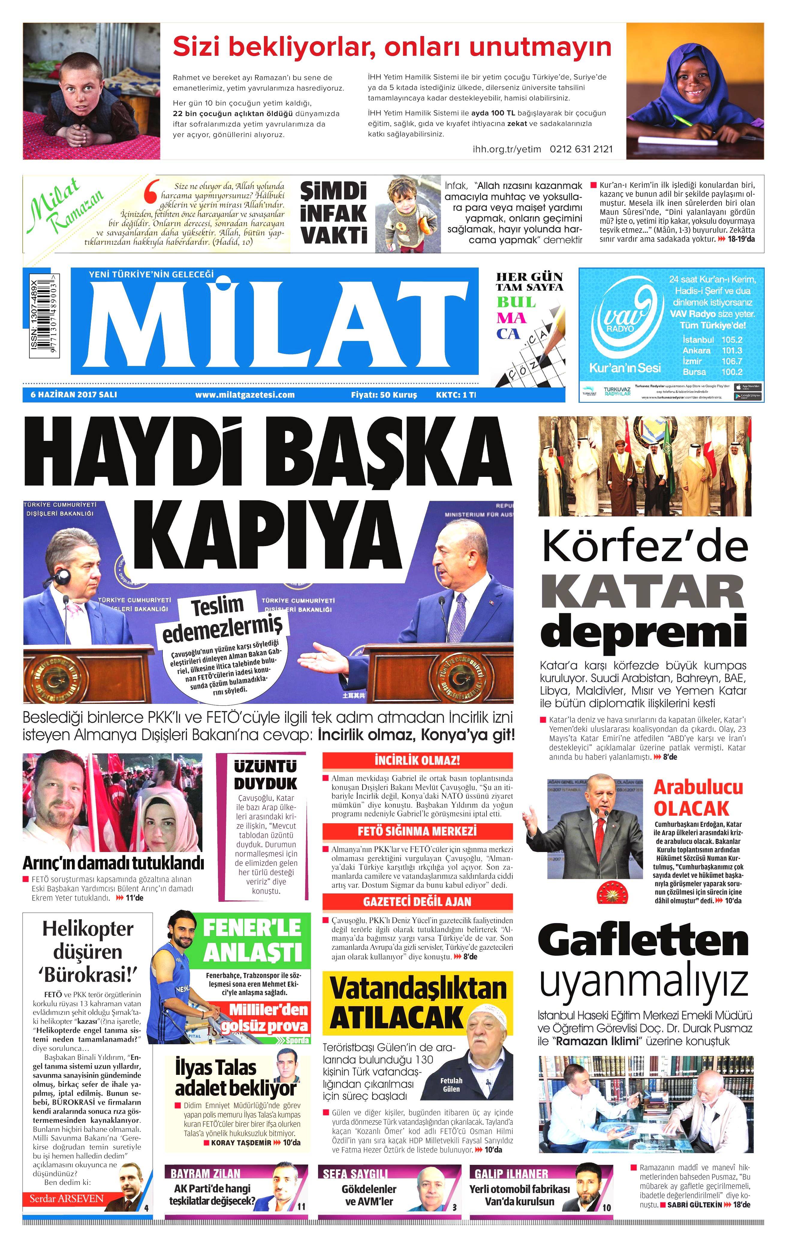 6 Haziran 2017 Salı gazete manşetleri - 13