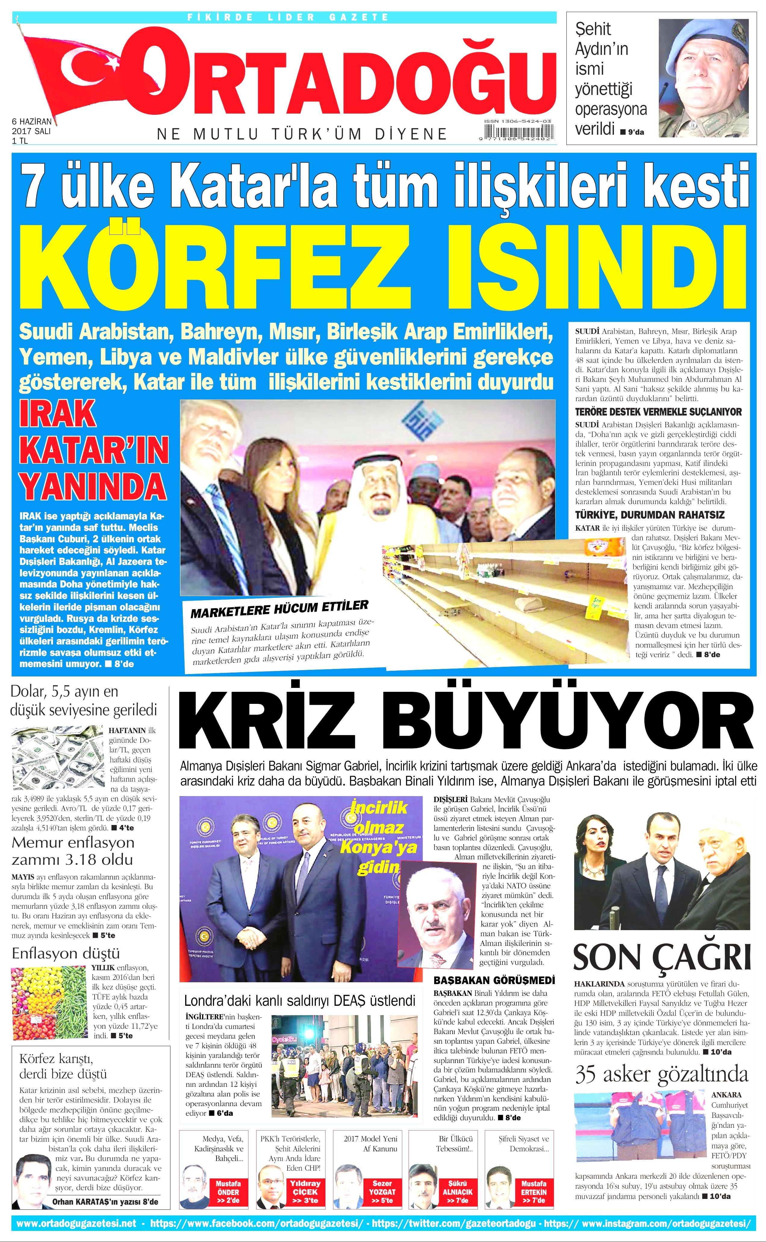 6 Haziran 2017 Salı gazete manşetleri - 16