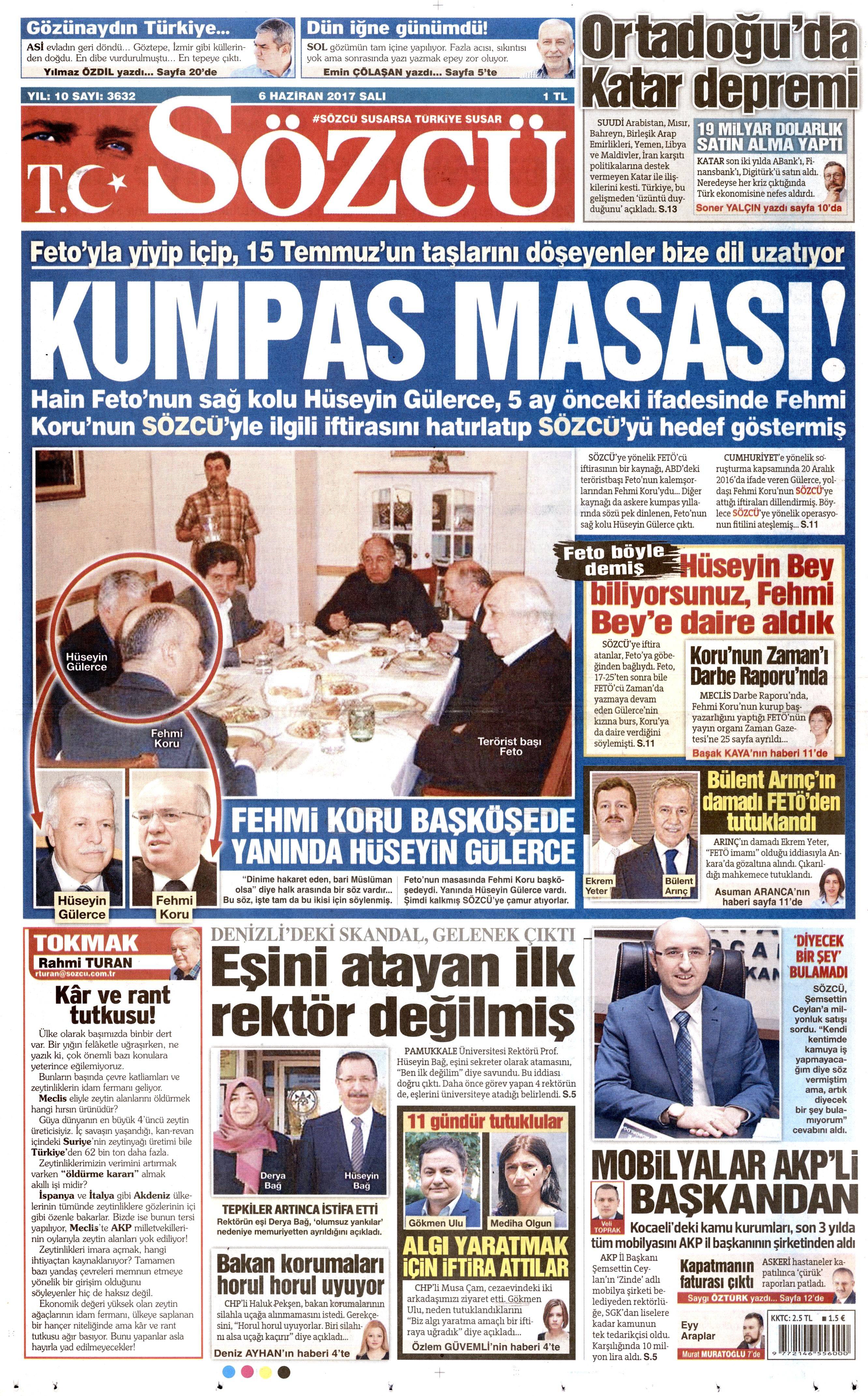 6 Haziran 2017 Salı gazete manşetleri - 20