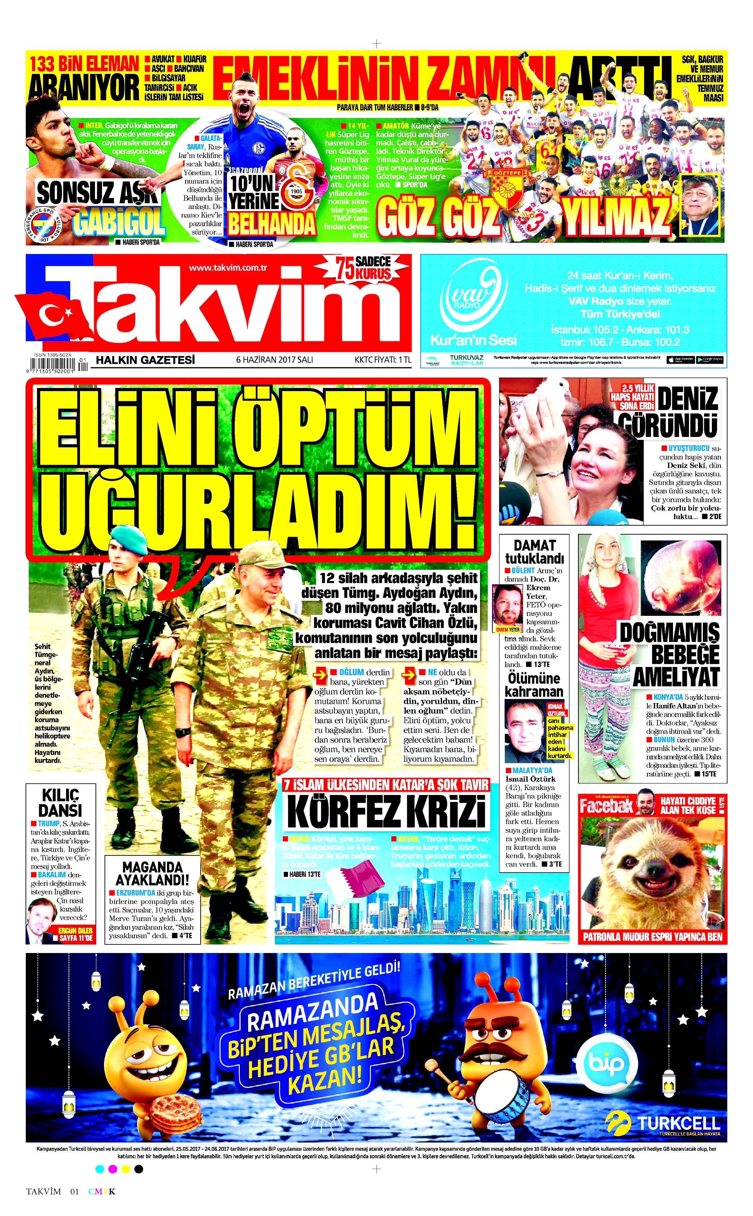 6 Haziran 2017 Salı gazete manşetleri - 21