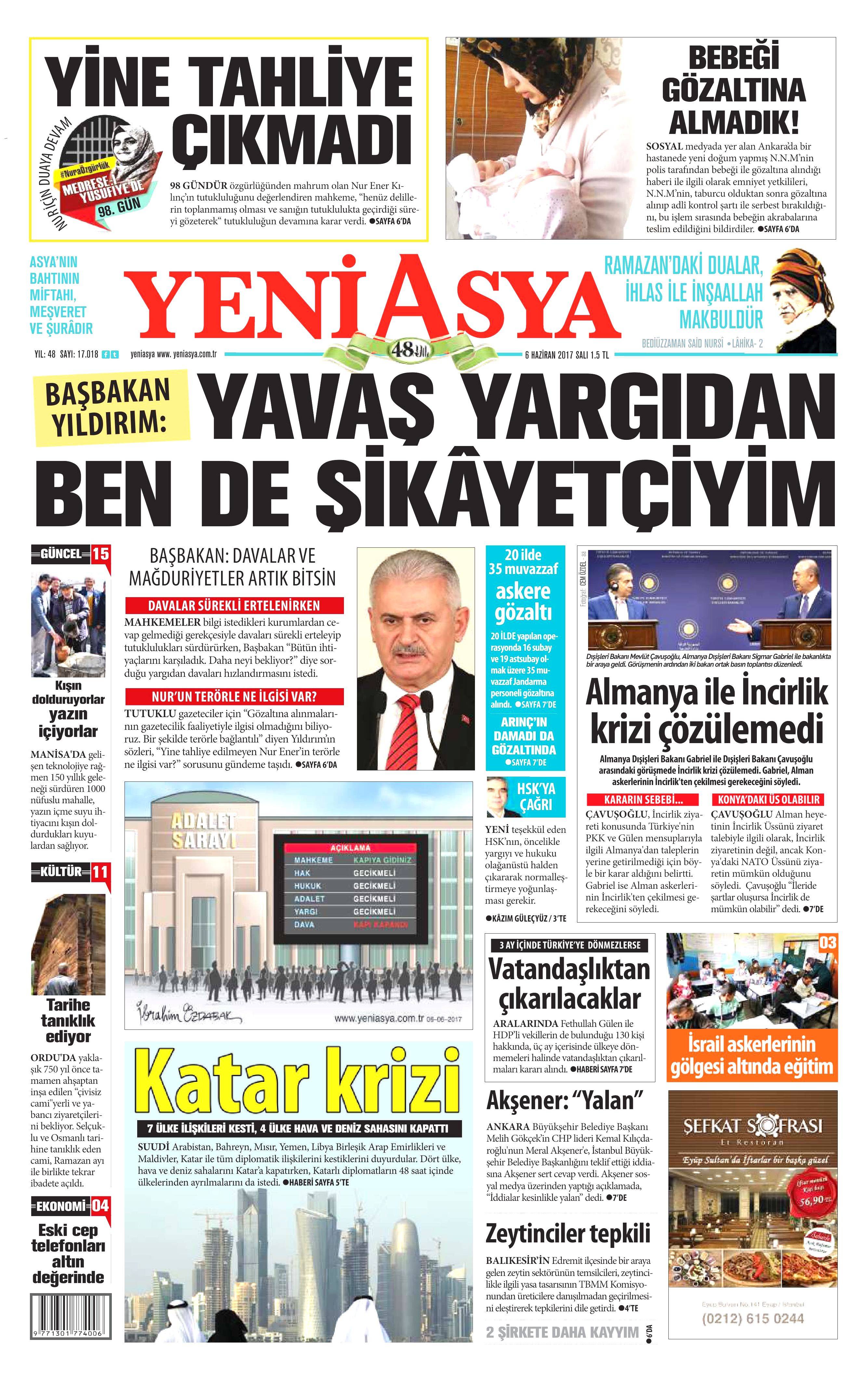 6 Haziran 2017 Salı gazete manşetleri - 24