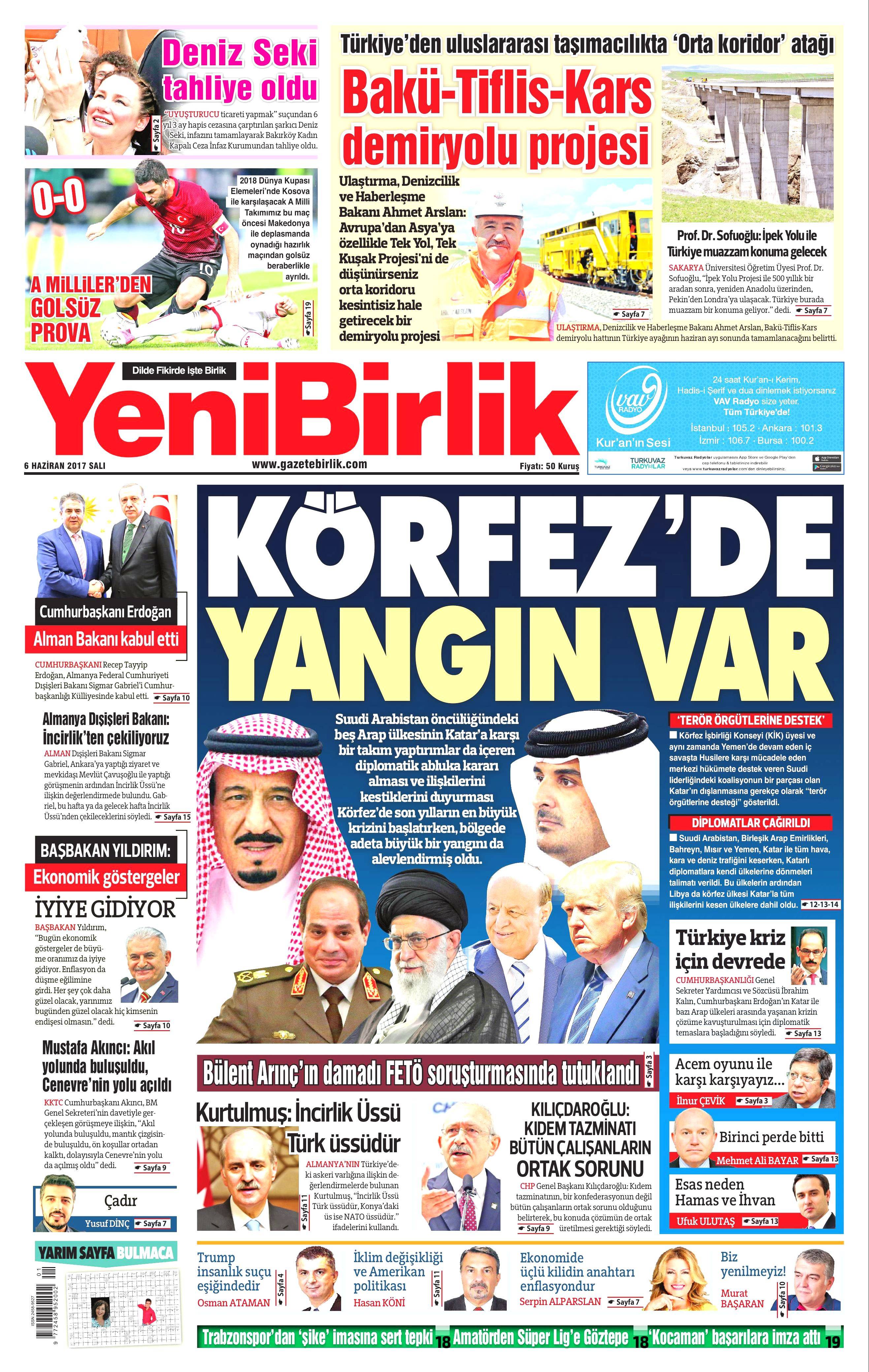 6 Haziran 2017 Salı gazete manşetleri - 25