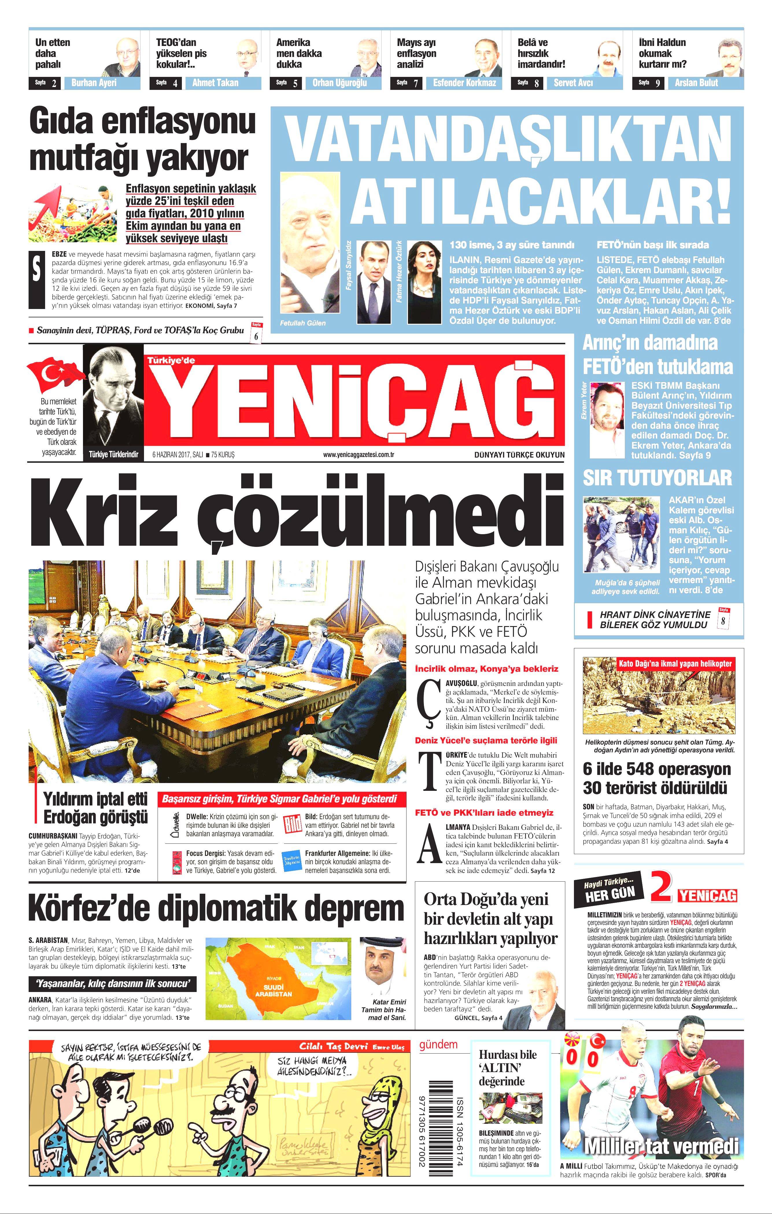 6 Haziran 2017 Salı gazete manşetleri - 26