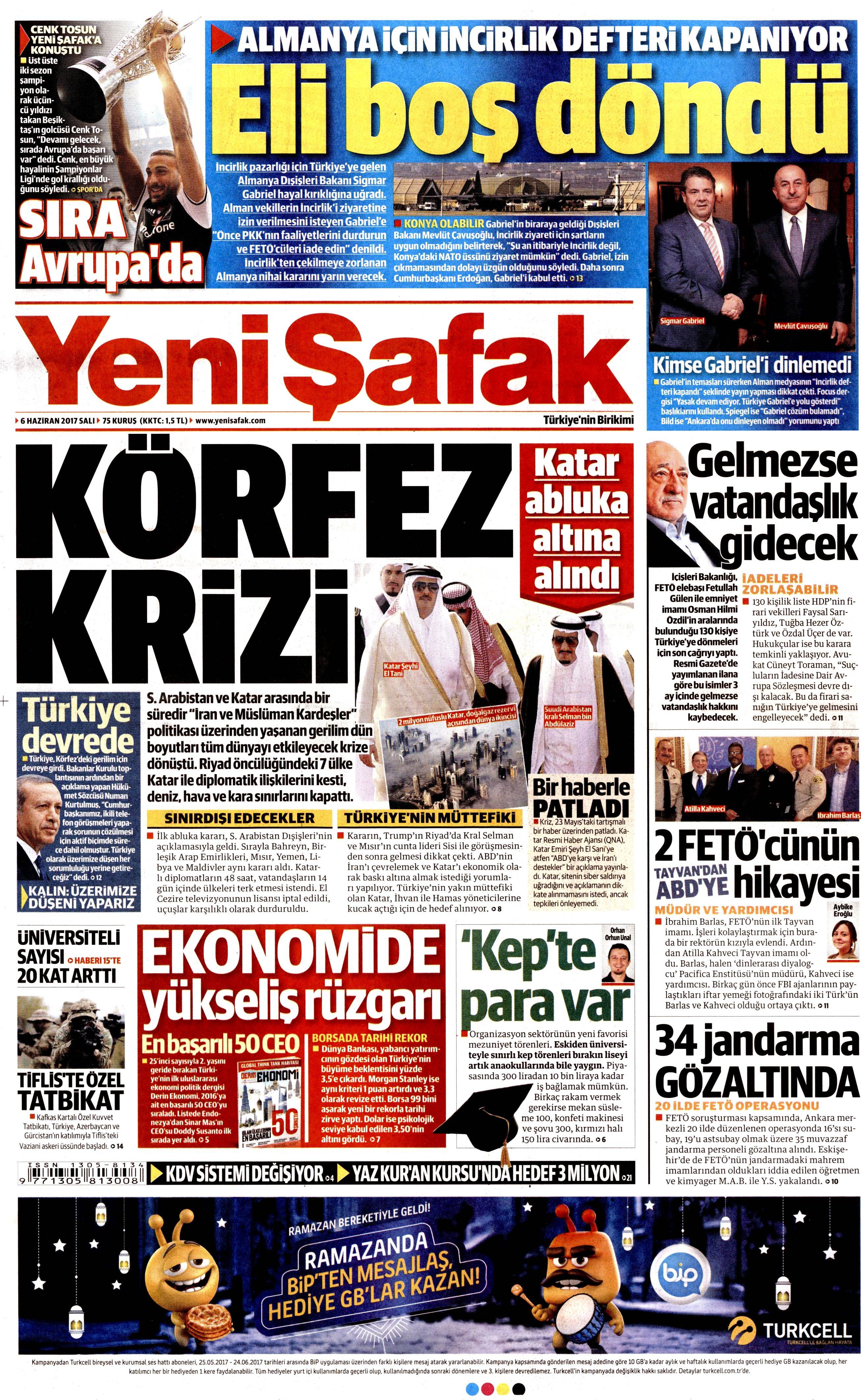 6 Haziran 2017 Salı gazete manşetleri - 29