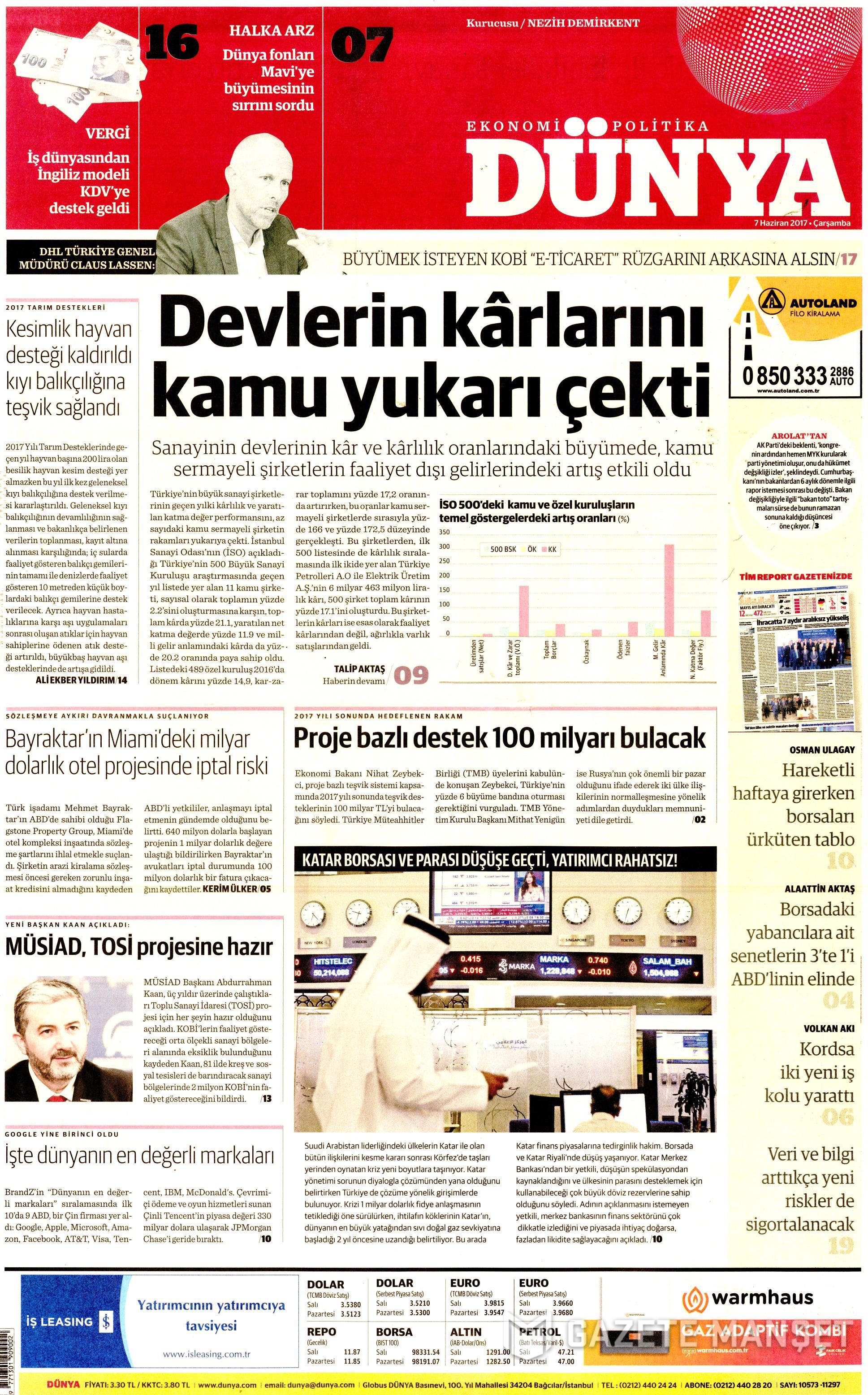 7 Haziran 2017 Çarşamba gazete manşetleri - 10