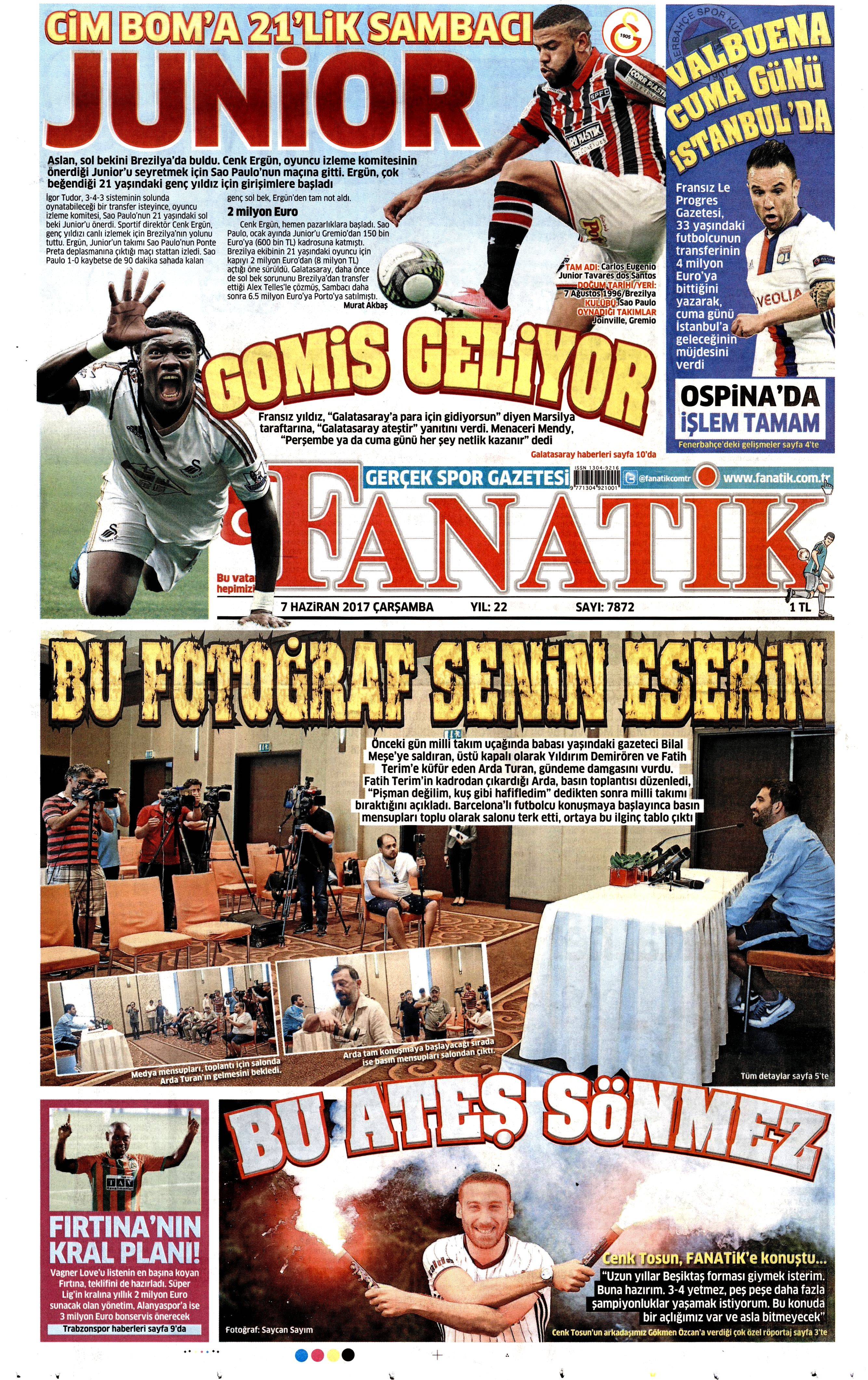 7 Haziran 2017 Çarşamba gazete manşetleri - 12