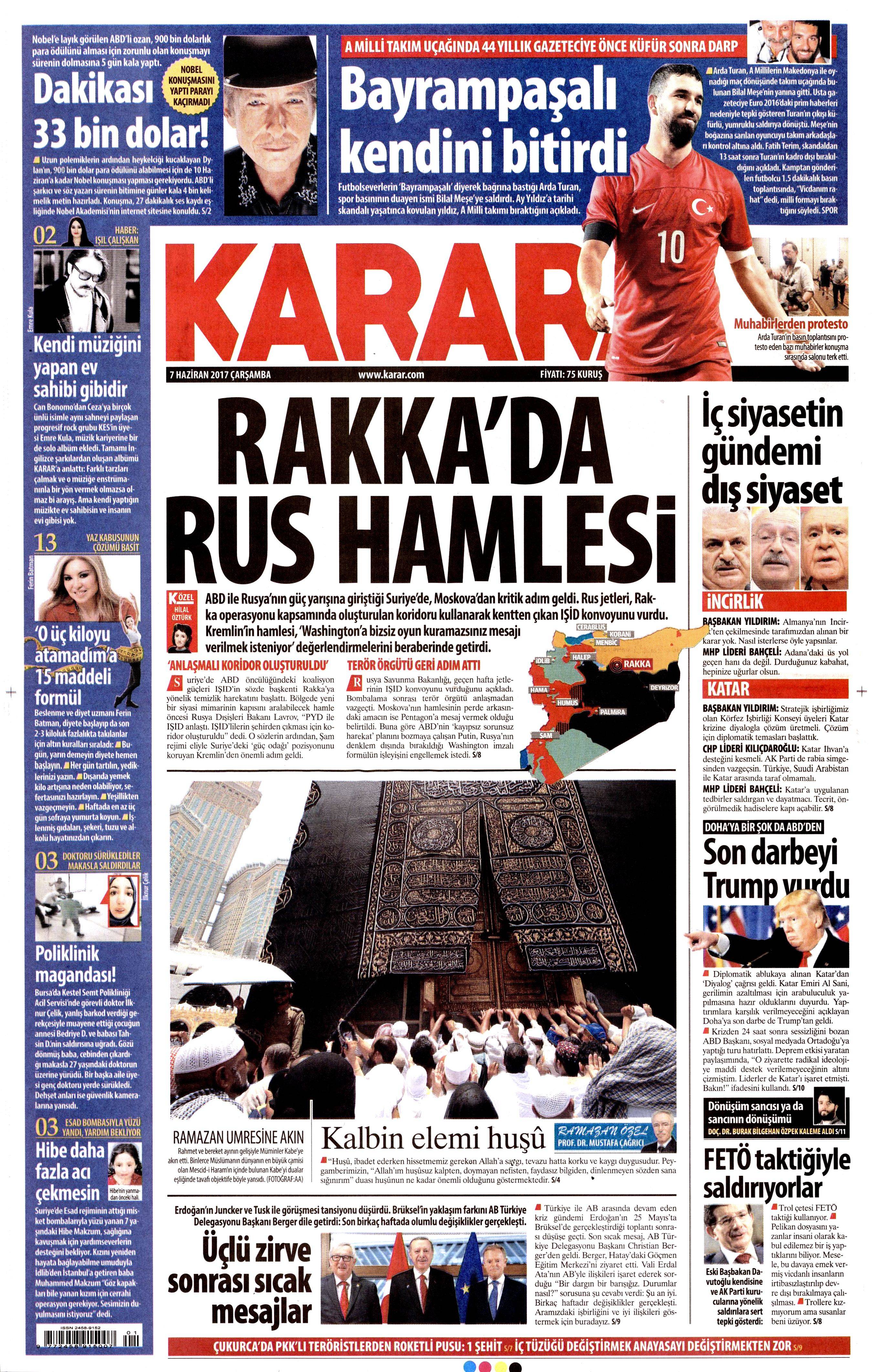 7 Haziran 2017 Çarşamba gazete manşetleri - 16