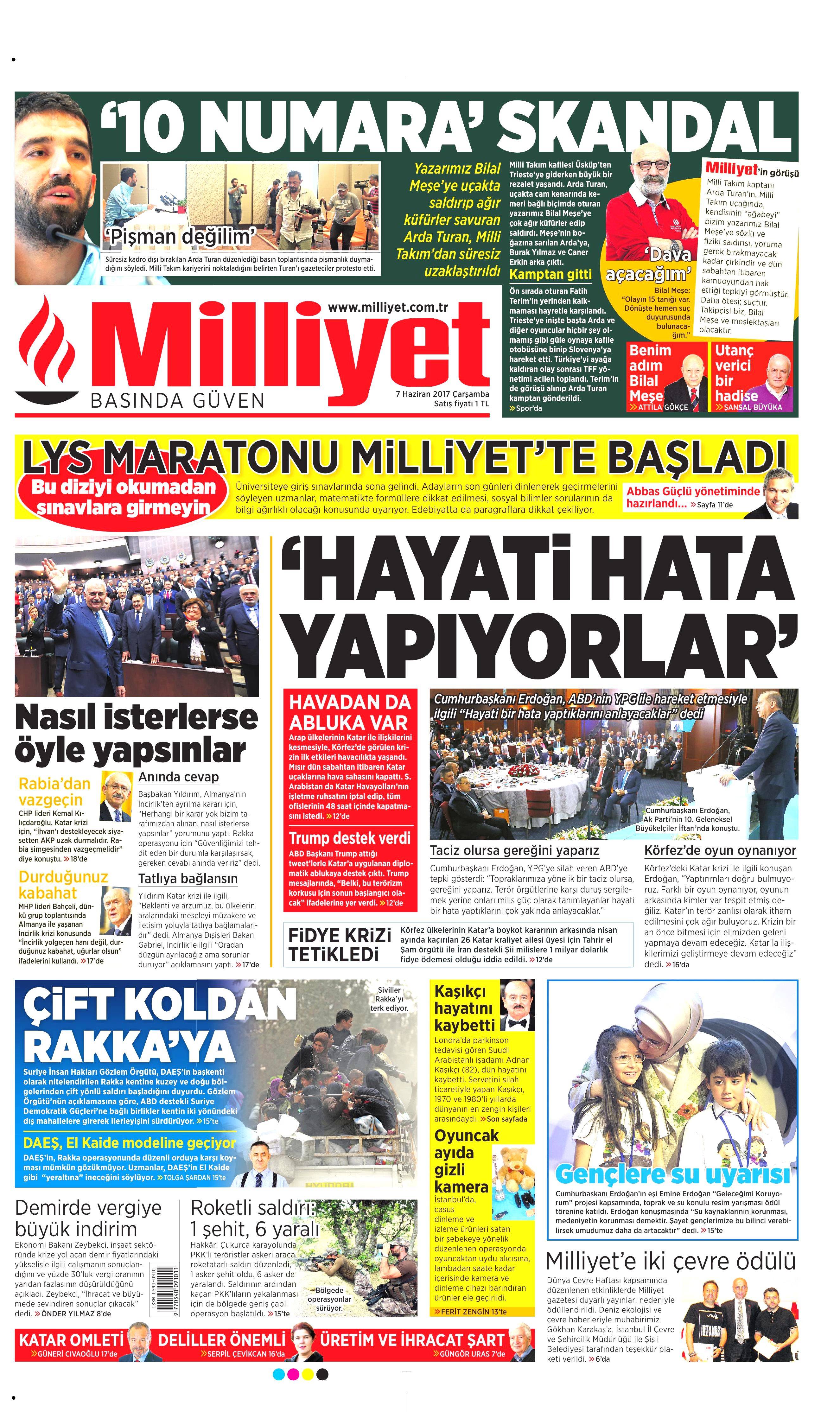 7 Haziran 2017 Çarşamba gazete manşetleri - 19