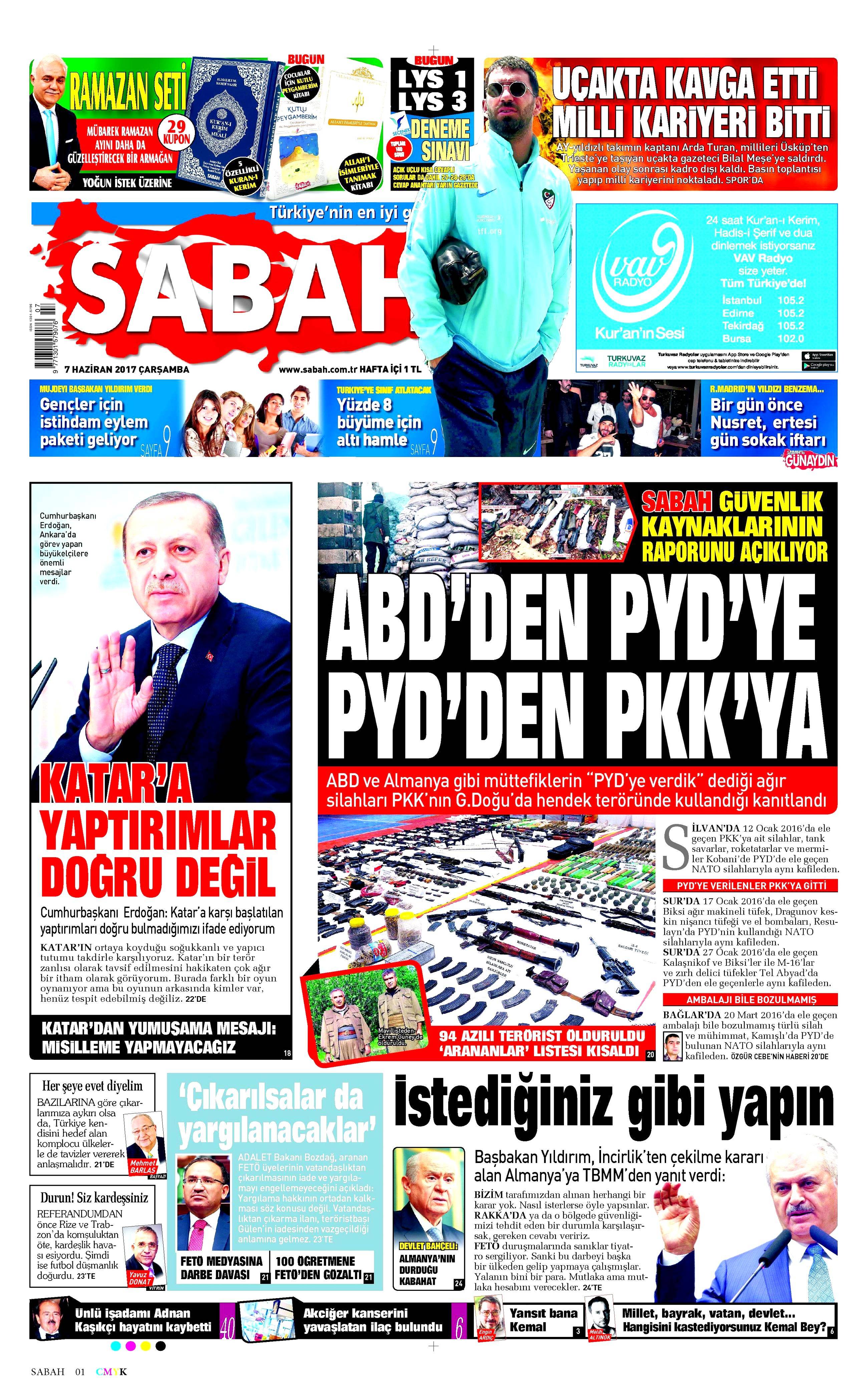 7 Haziran 2017 Çarşamba gazete manşetleri - 22