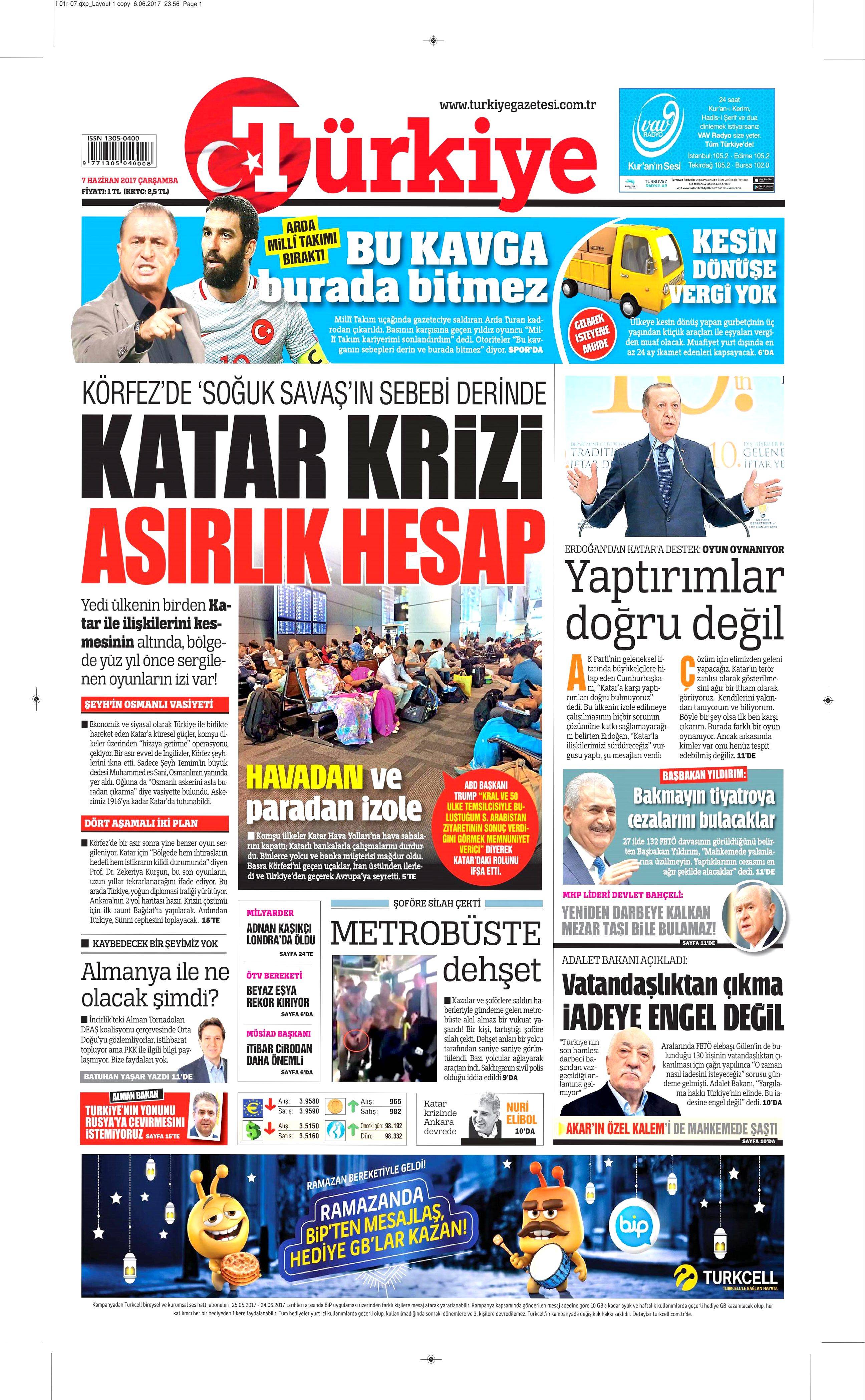 7 Haziran 2017 Çarşamba gazete manşetleri - 26
