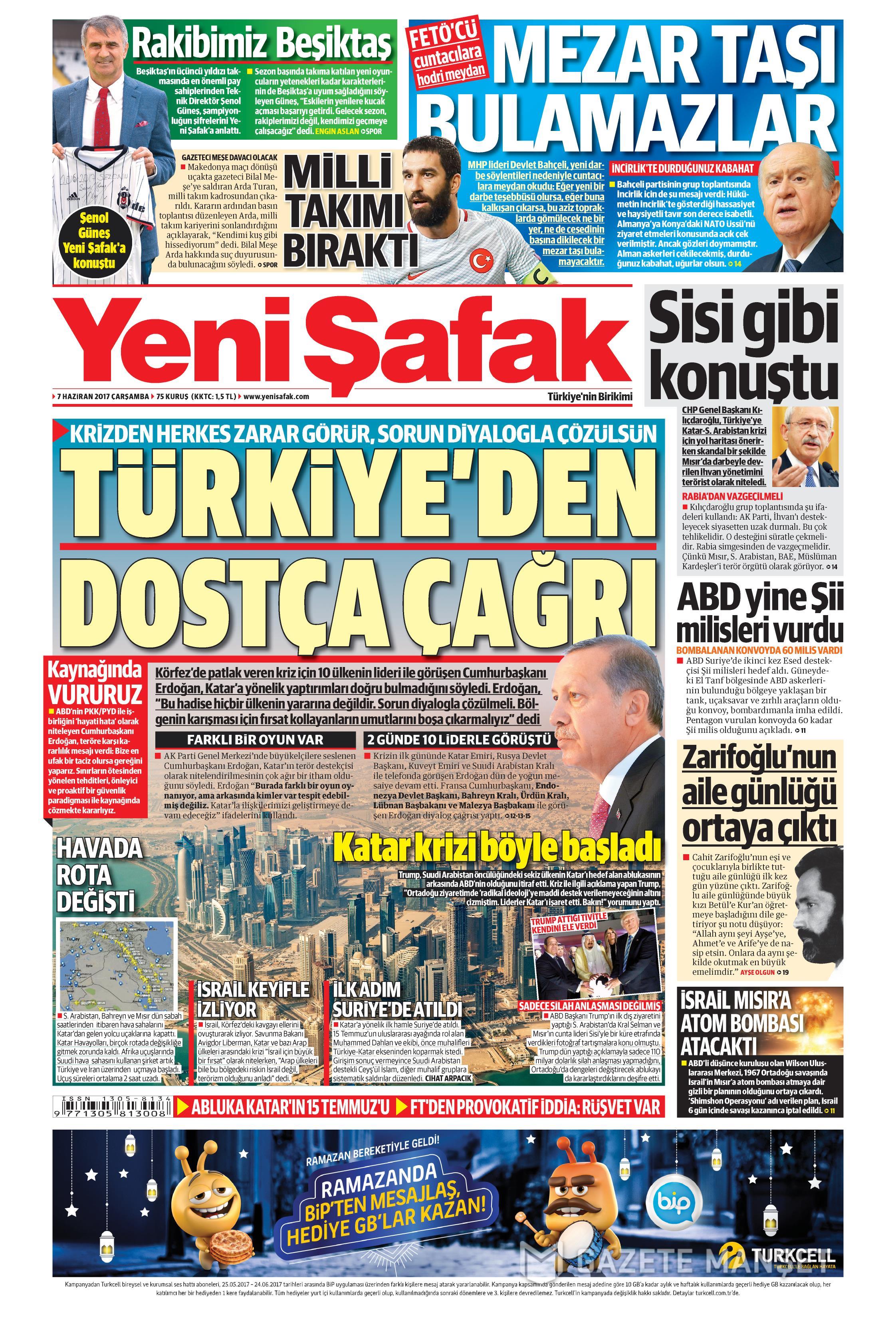 7 Haziran 2017 Çarşamba gazete manşetleri - 33