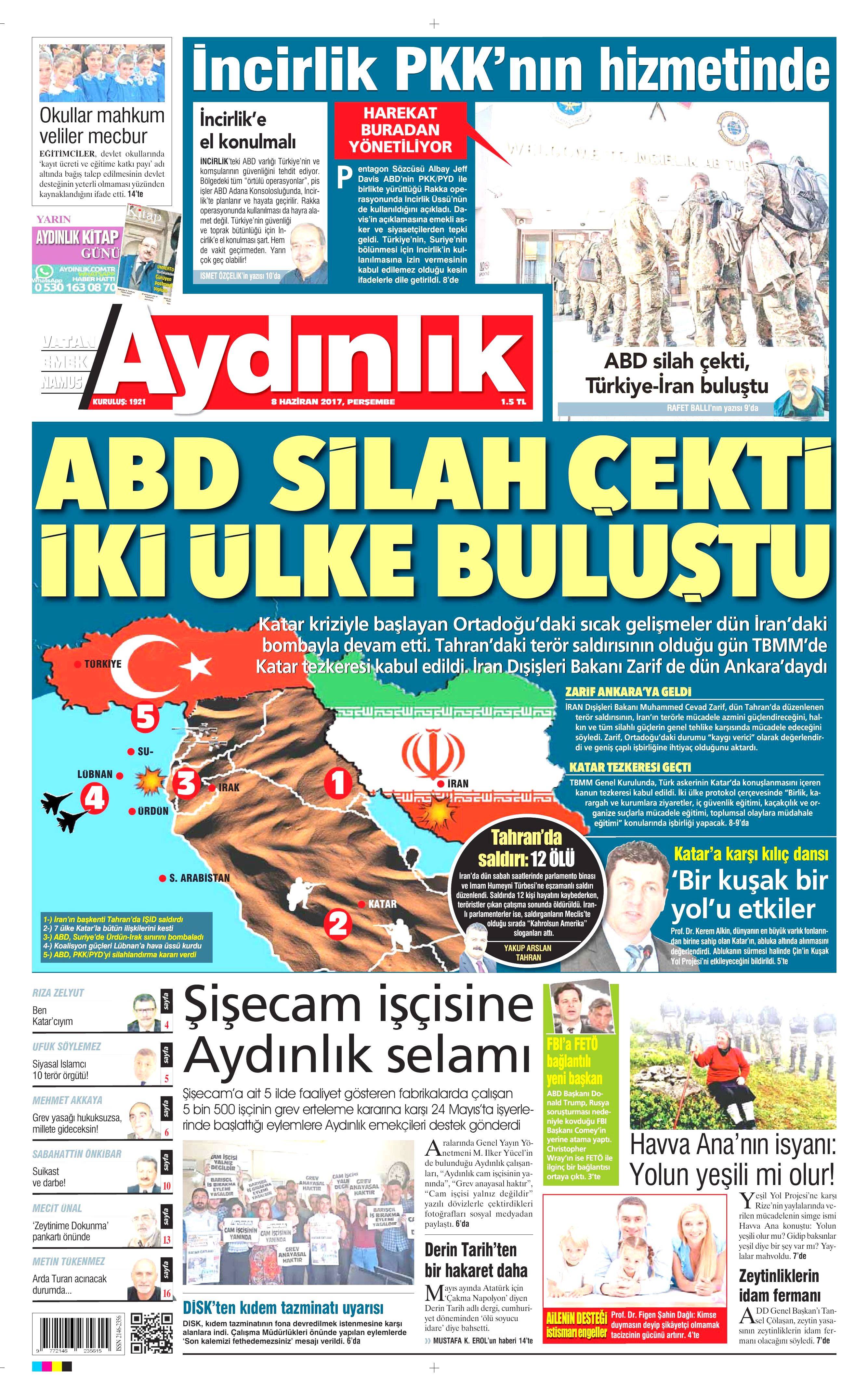 8 Haziran 2017 Perşembe gazete manşetleri - 3